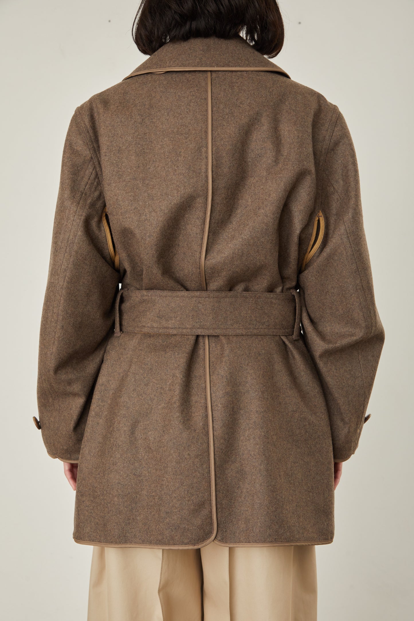 i'm here : with PIPING : LIGHT MELTON MACKINAW COAT