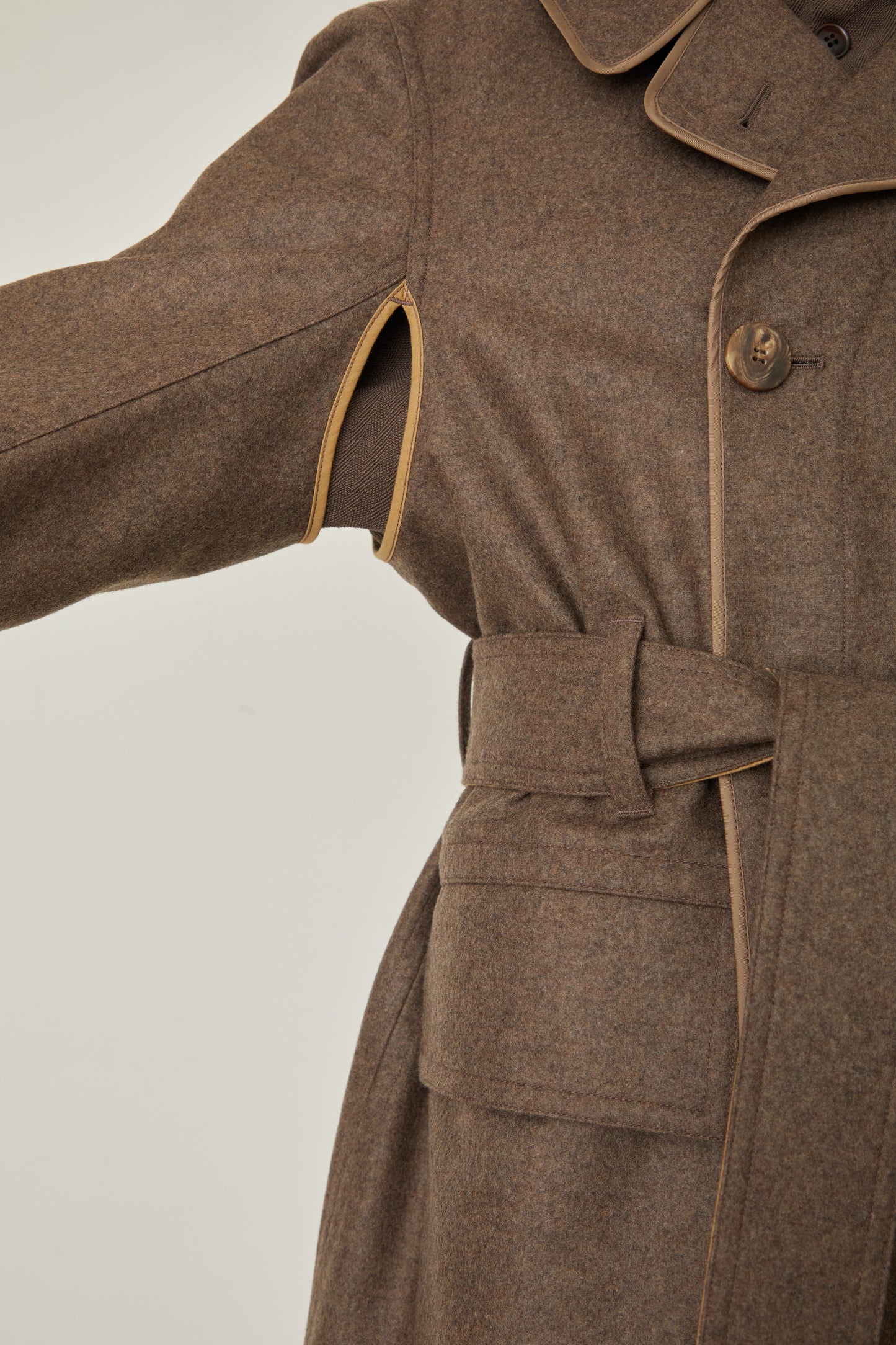 i'm here : with PIPING : LIGHT MELTON MACKINAW COAT