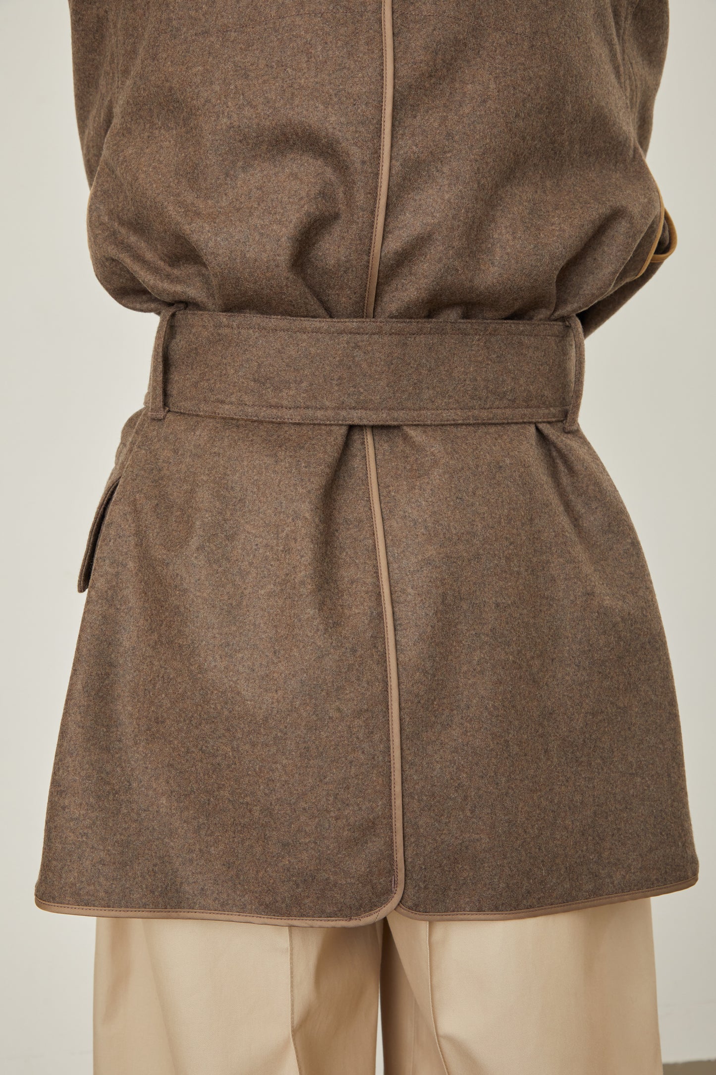 i'm here : with PIPING : LIGHT MELTON MACKINAW COAT