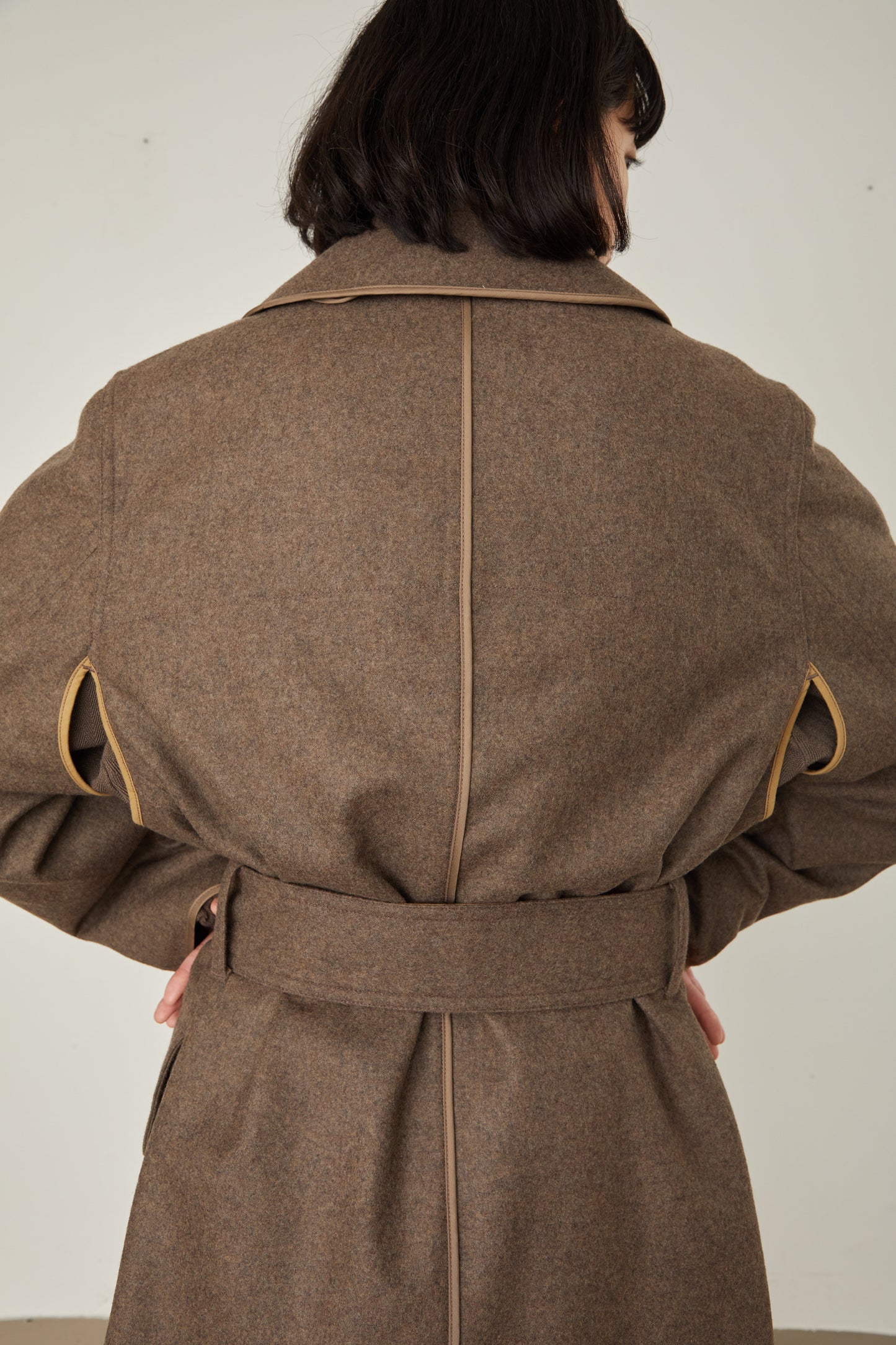 i'm here : with PIPING : LIGHT MELTON MACKINAW COAT