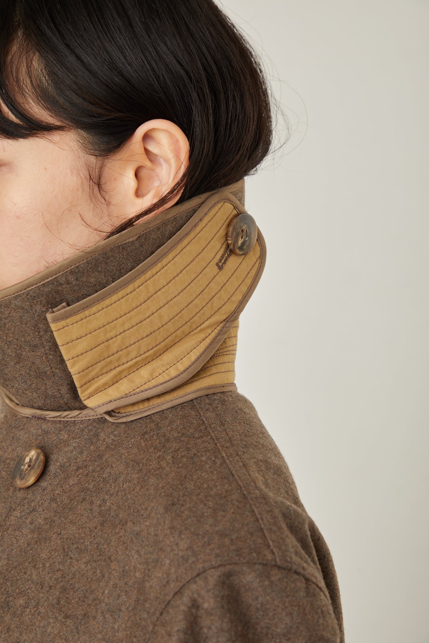 i'm here : with PIPING : LIGHT MELTON MACKINAW COAT