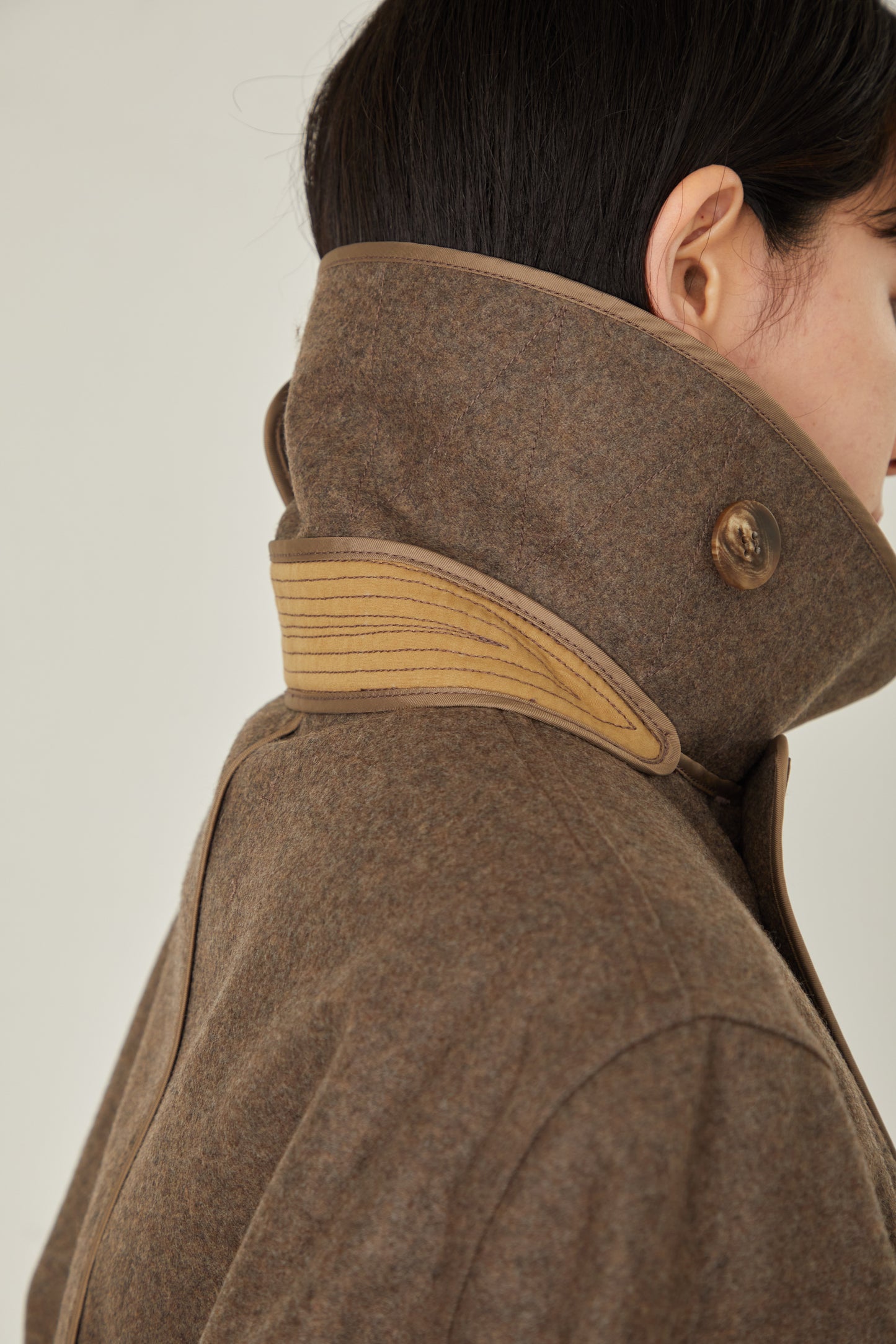 i'm here : with PIPING : LIGHT MELTON MACKINAW COAT