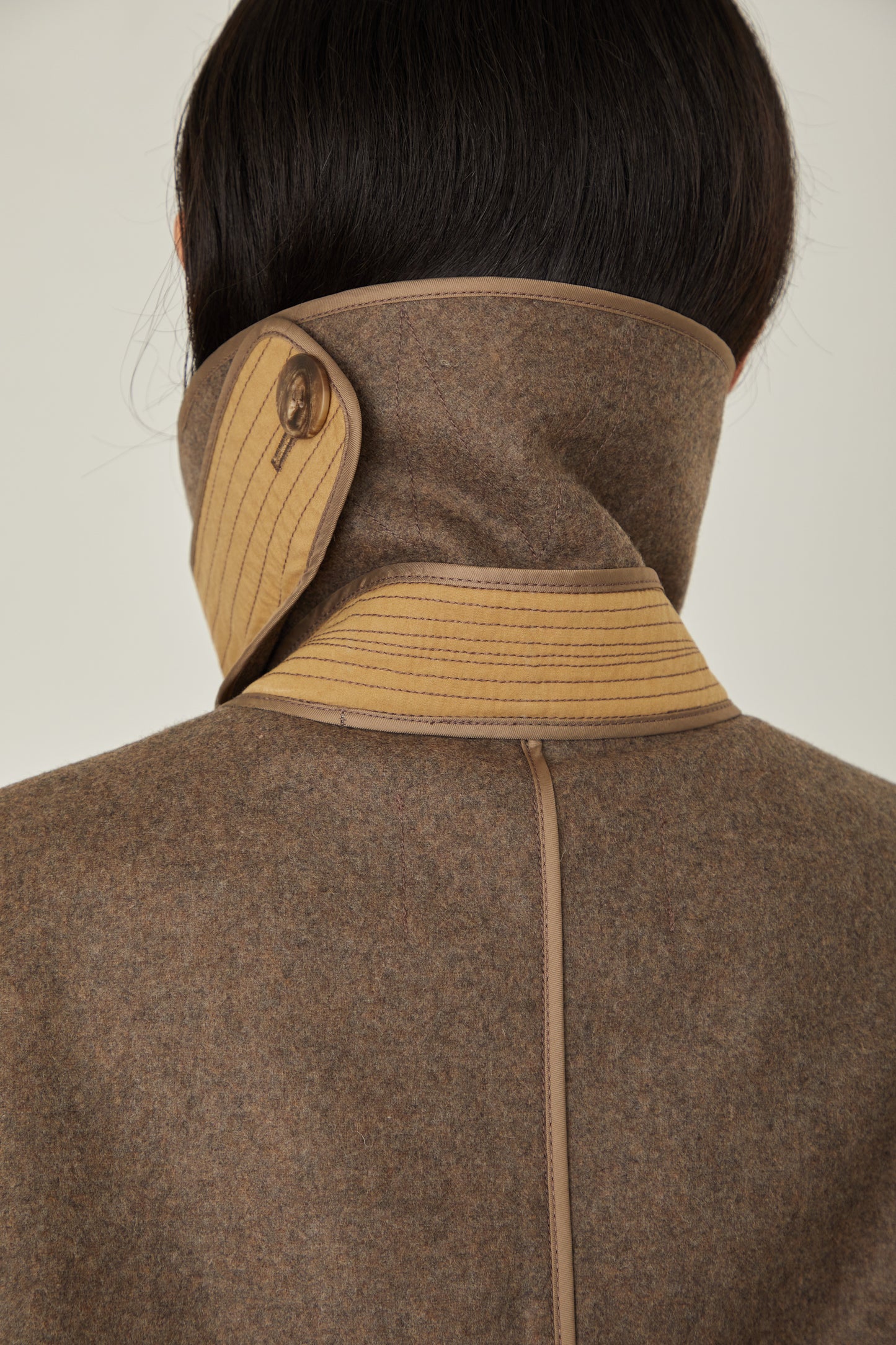 i'm here : with PIPING : LIGHT MELTON MACKINAW COAT