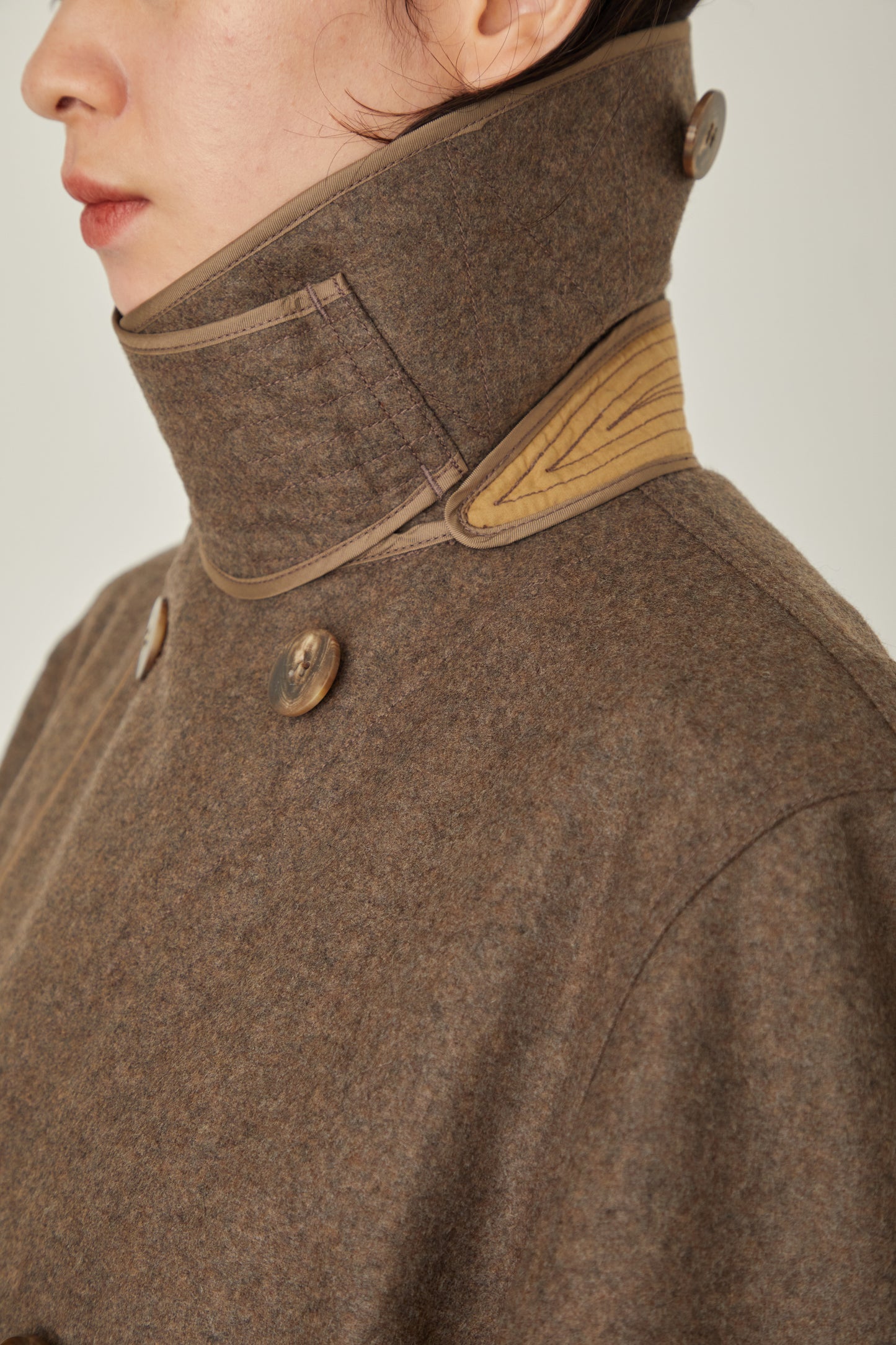 i'm here : with PIPING : LIGHT MELTON MACKINAW COAT