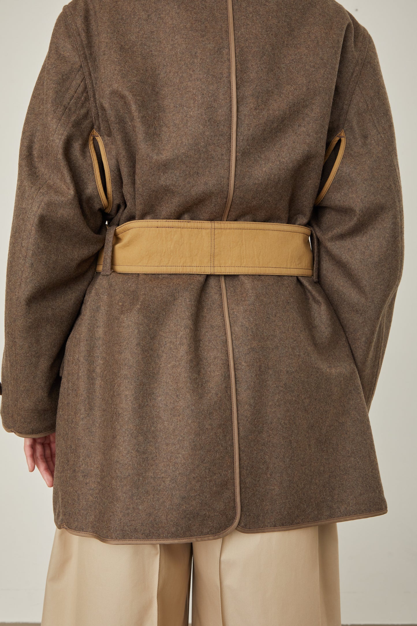i'm here : with PIPING : LIGHT MELTON MACKINAW COAT