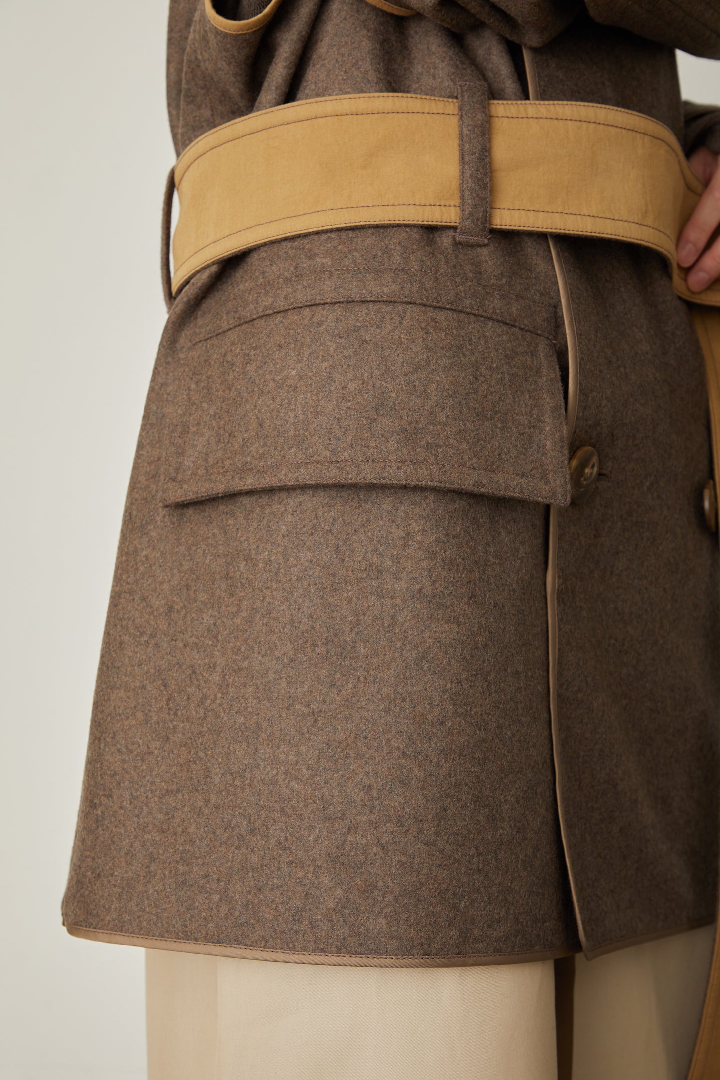 i'm here : with PIPING : LIGHT MELTON MACKINAW COAT
