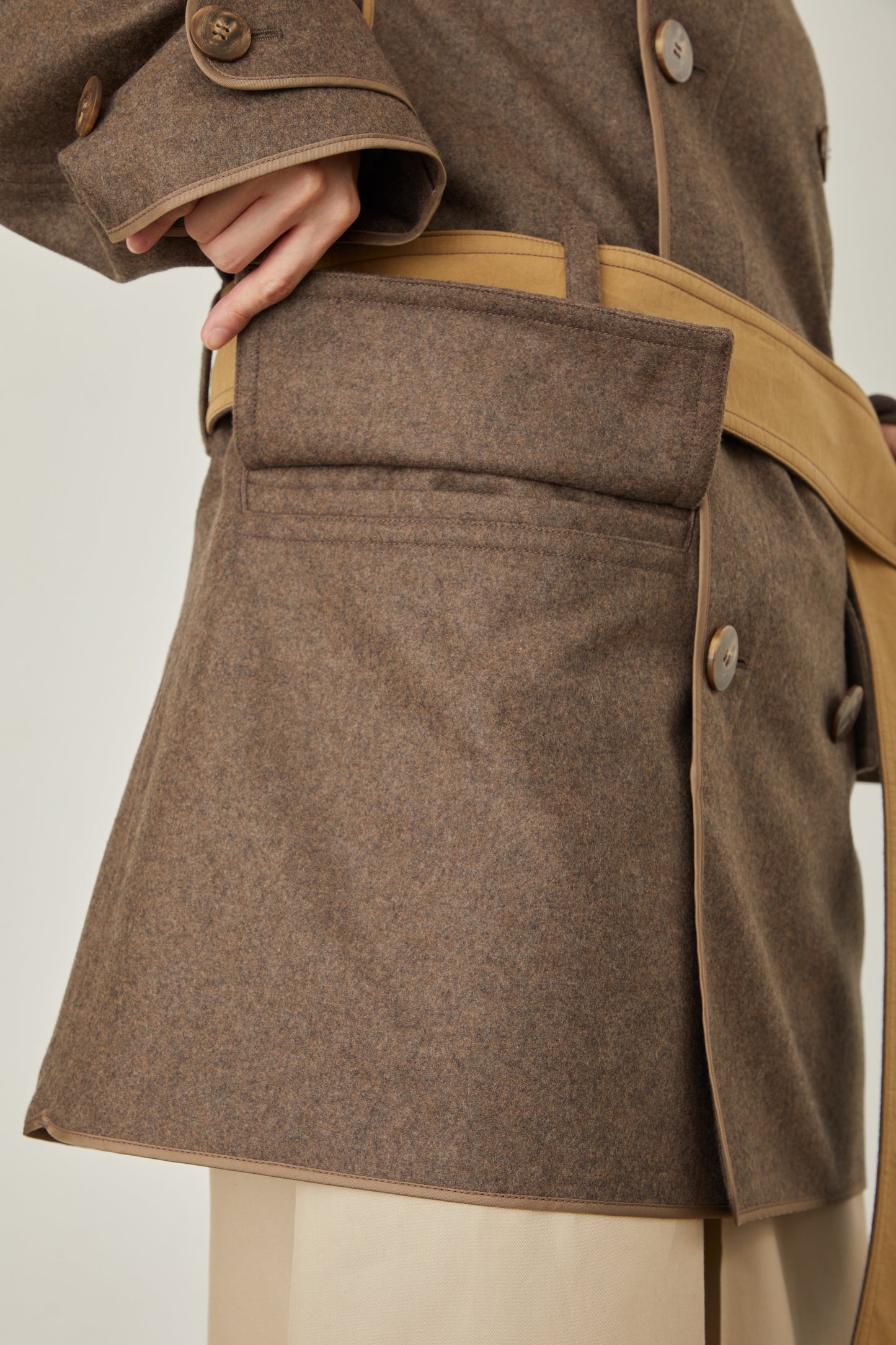 i'm here : with PIPING : LIGHT MELTON MACKINAW COAT