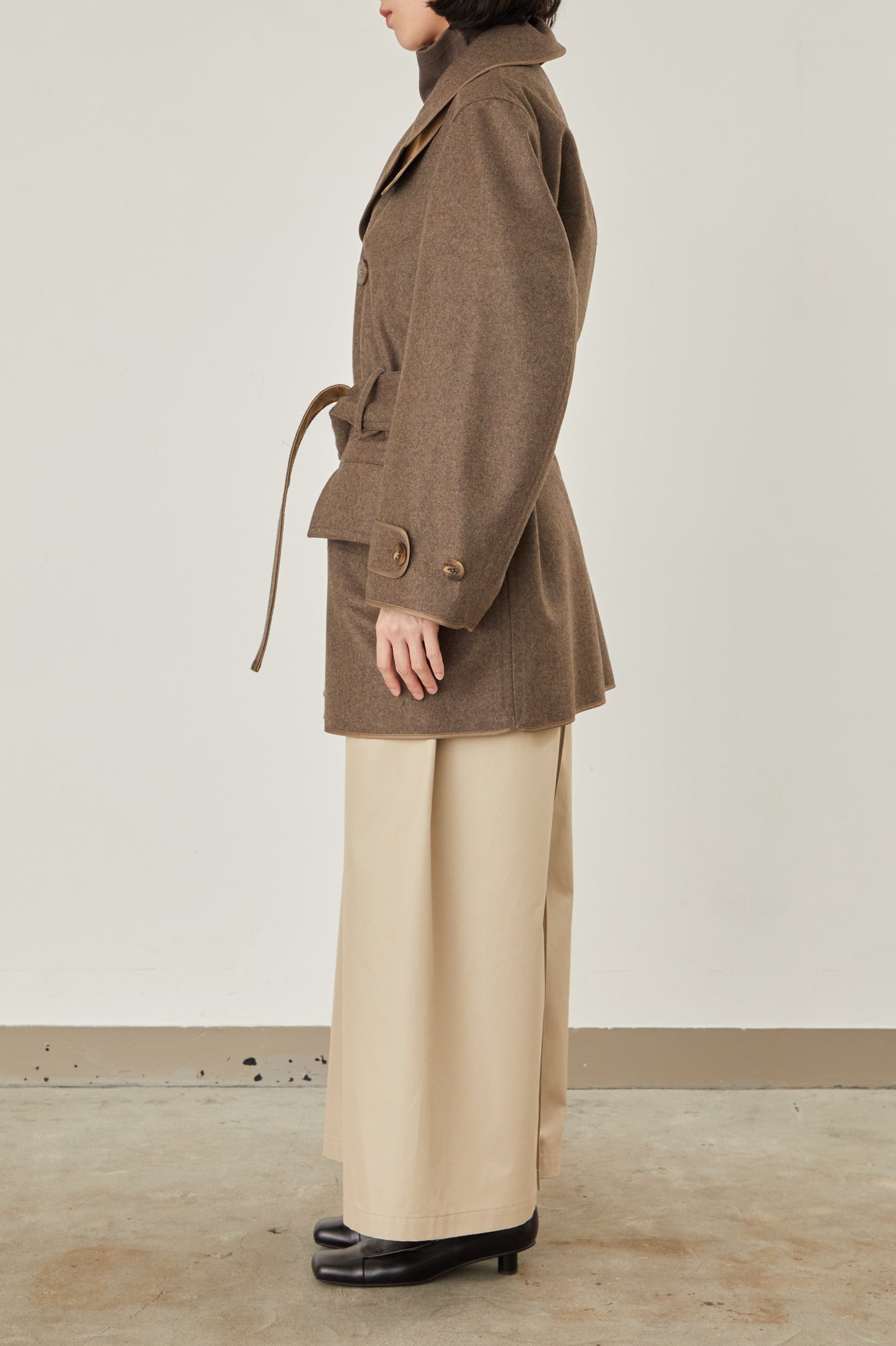 i'm here : with PIPING : LIGHT MELTON MACKINAW COAT