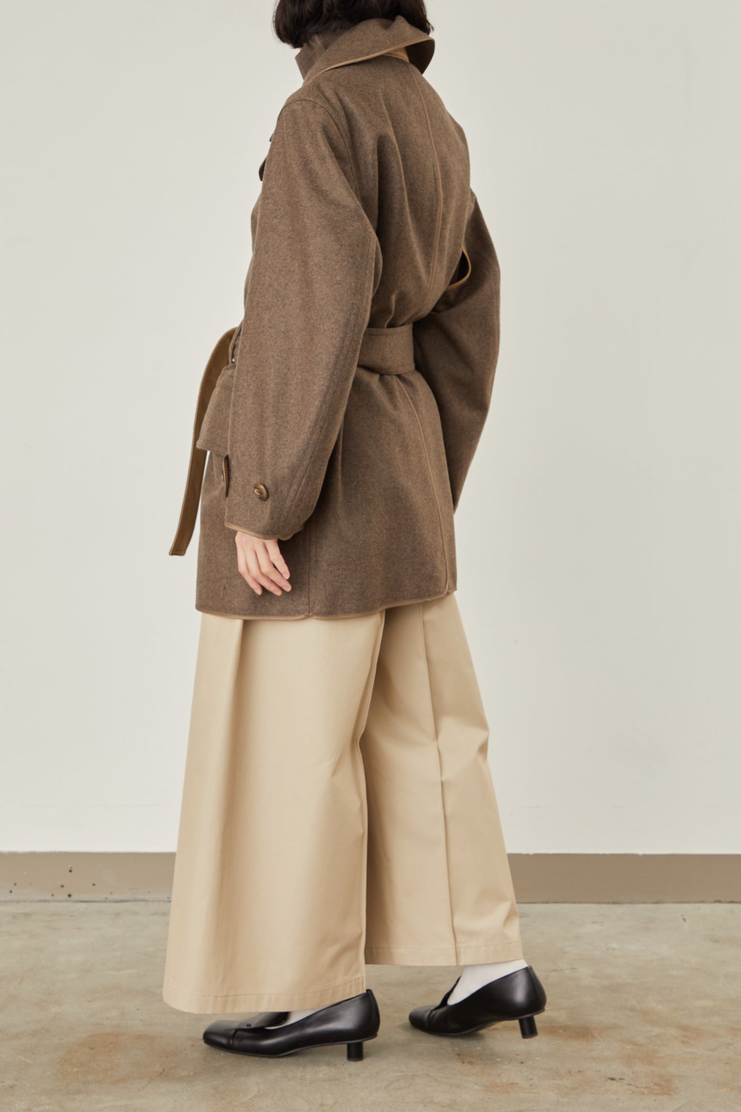 i'm here : with PIPING : LIGHT MELTON MACKINAW COAT