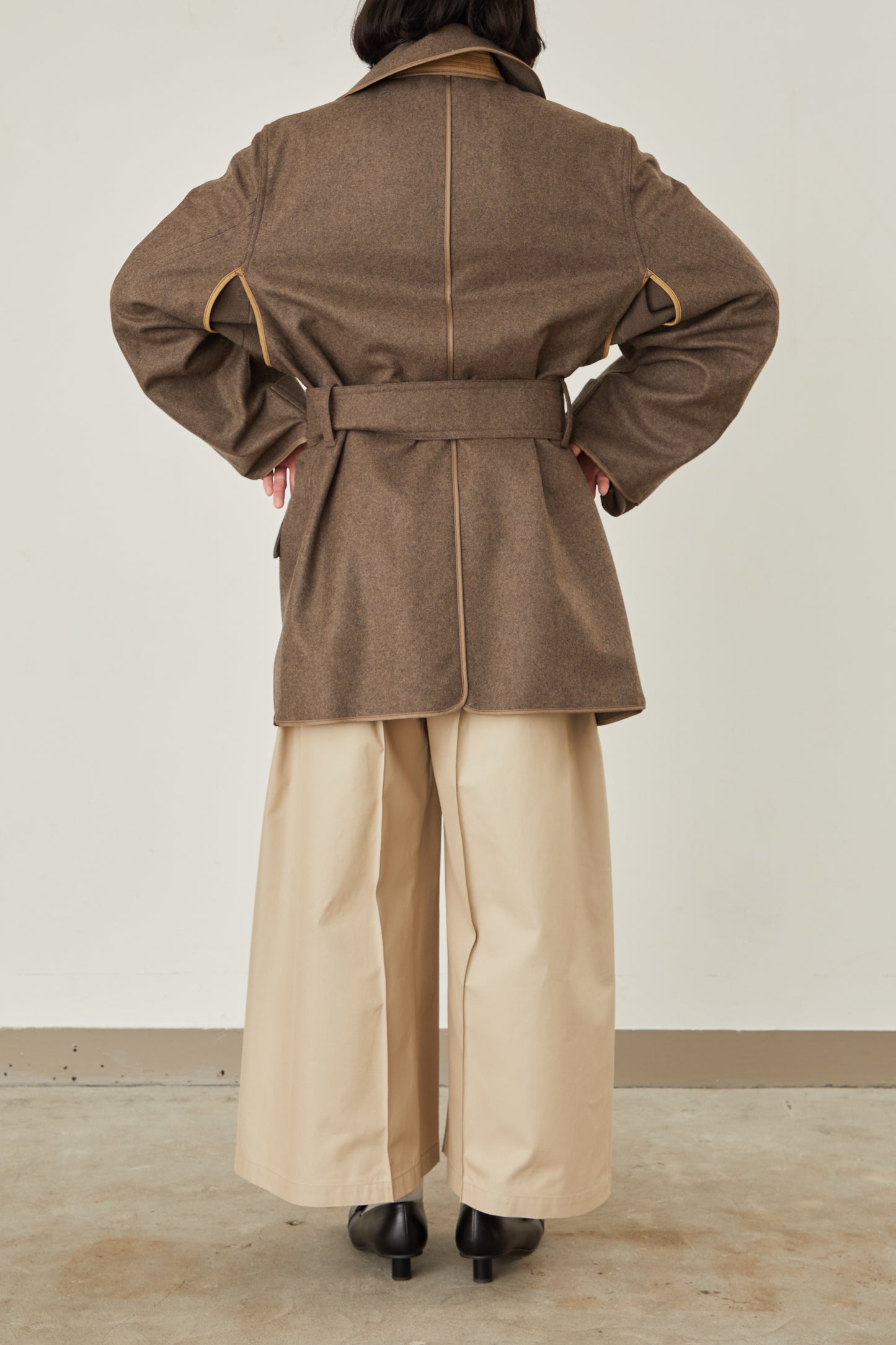 i'm here : with PIPING : LIGHT MELTON MACKINAW COAT
