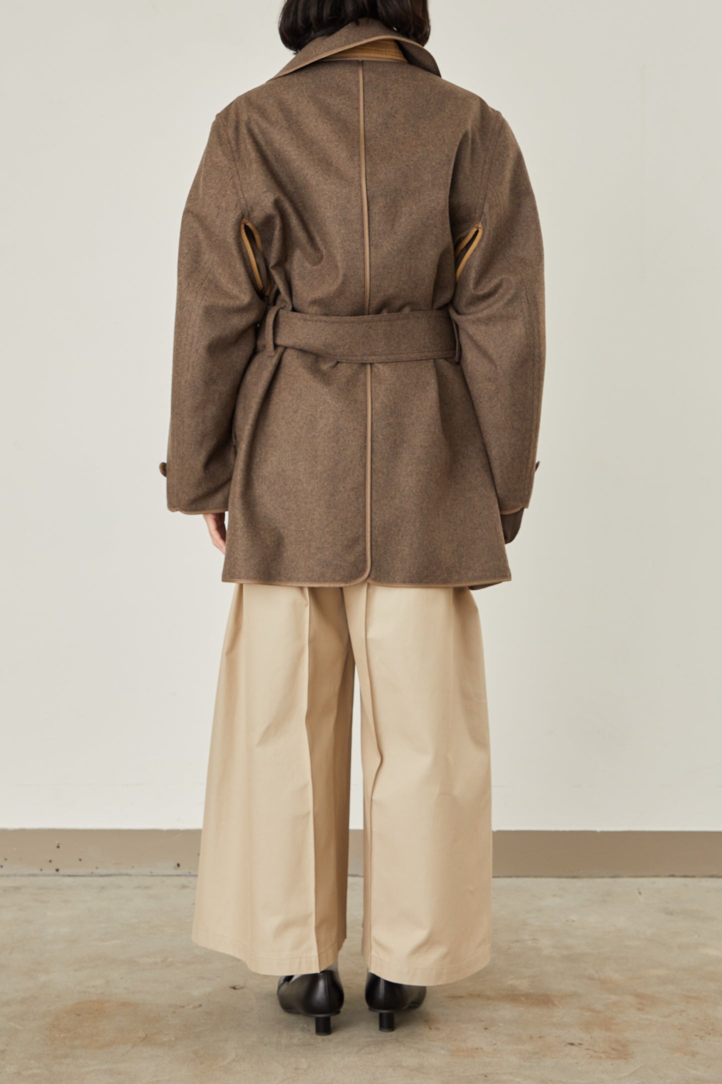 i'm here : with PIPING : LIGHT MELTON MACKINAW COAT