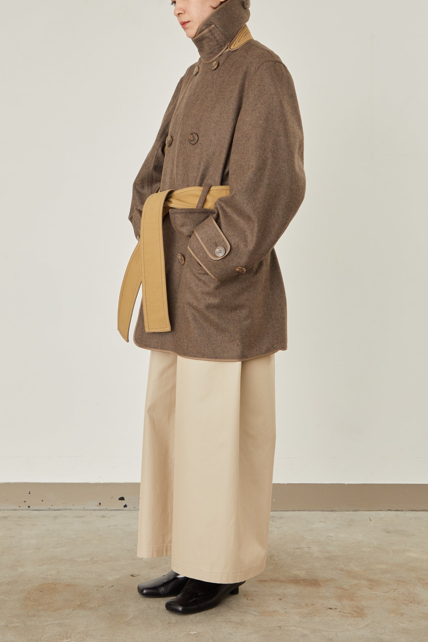 i'm here : with PIPING : LIGHT MELTON MACKINAW COAT