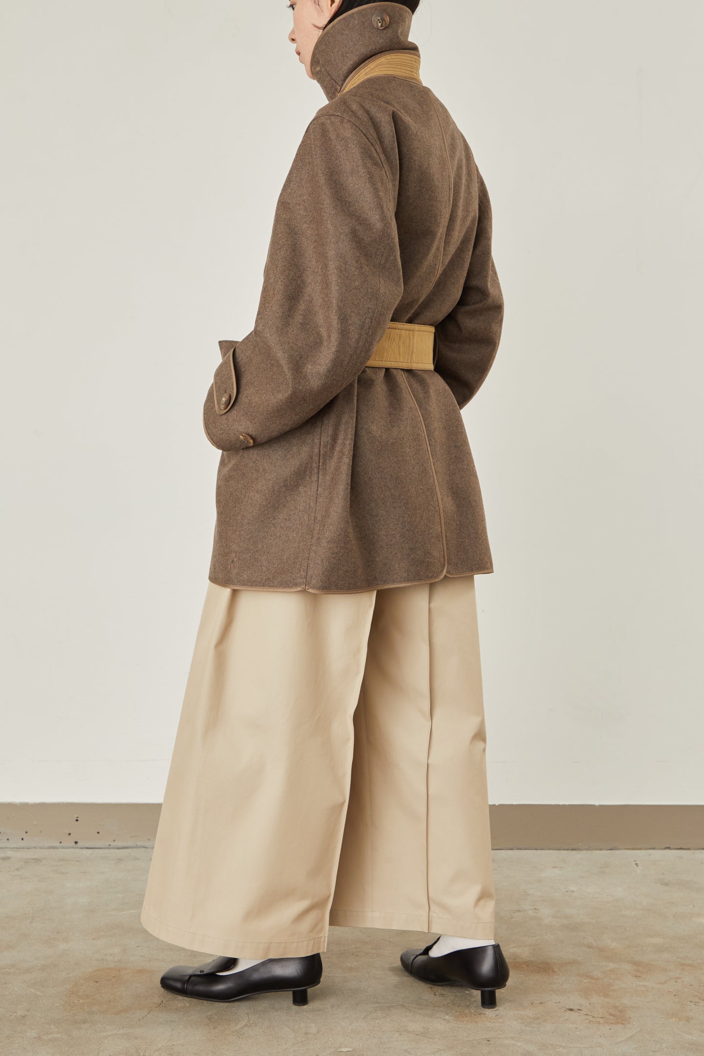 i'm here : with PIPING : LIGHT MELTON MACKINAW COAT