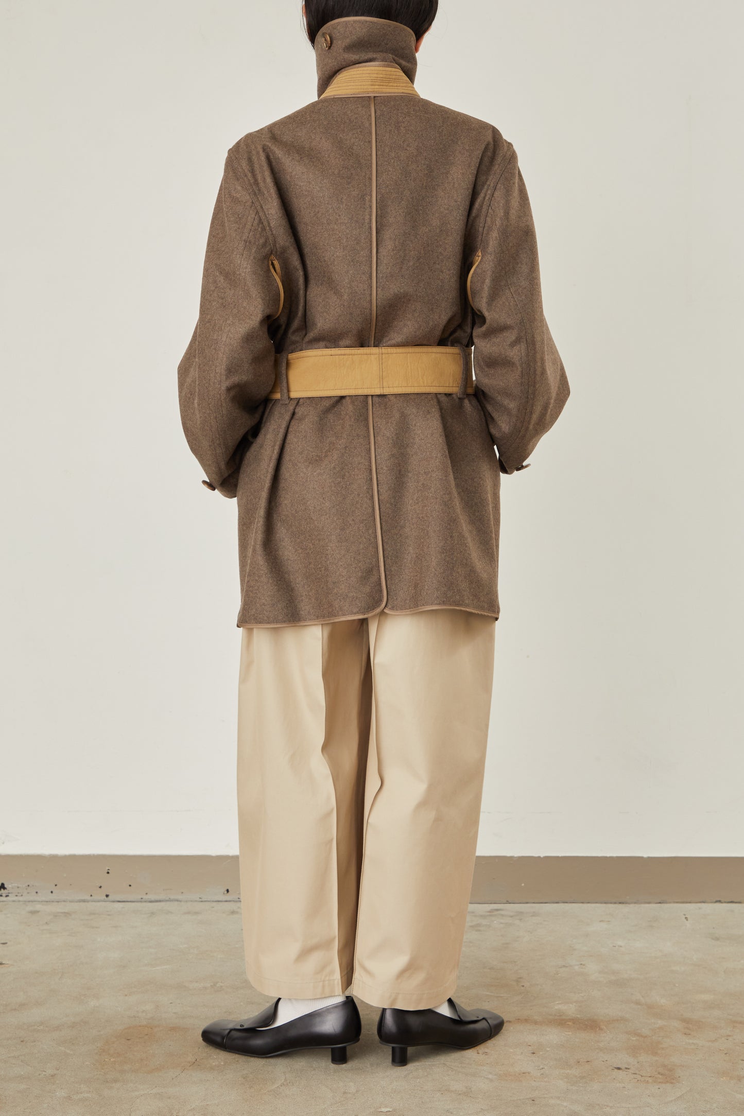 i'm here : with PIPING : LIGHT MELTON MACKINAW COAT