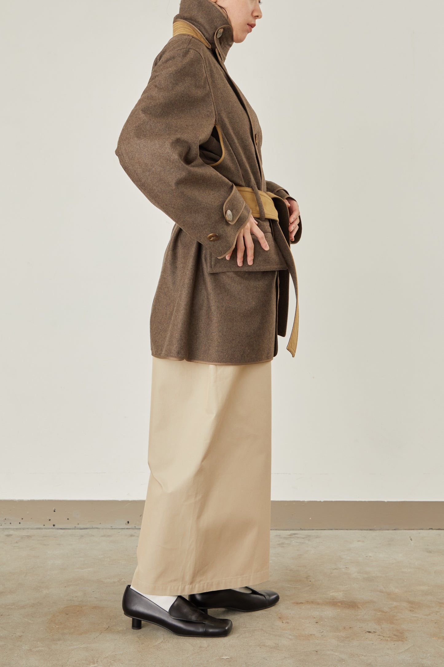 i'm here : with PIPING : LIGHT MELTON MACKINAW COAT