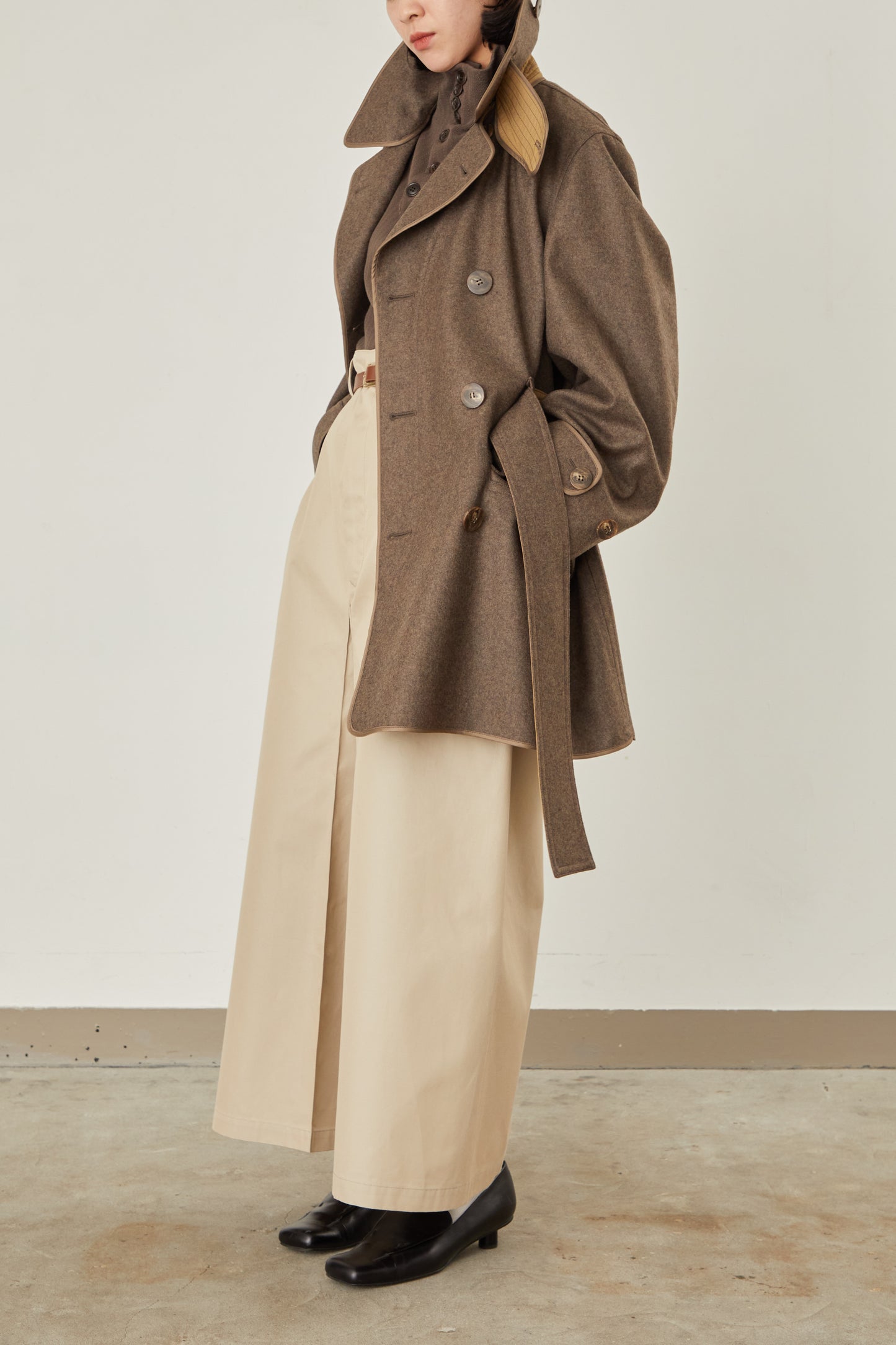 i'm here : with PIPING : LIGHT MELTON MACKINAW COAT