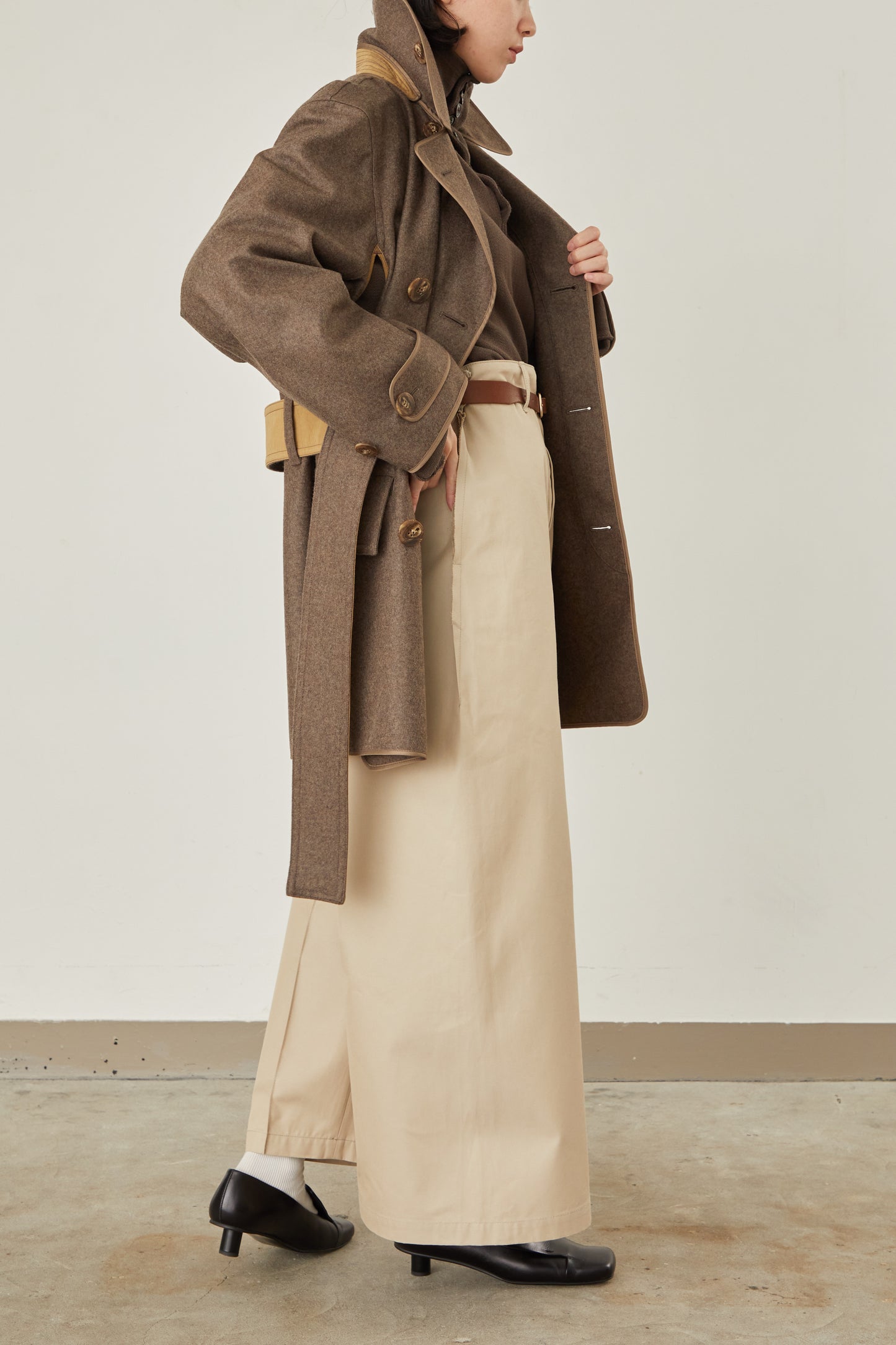 i'm here : with PIPING : LIGHT MELTON MACKINAW COAT