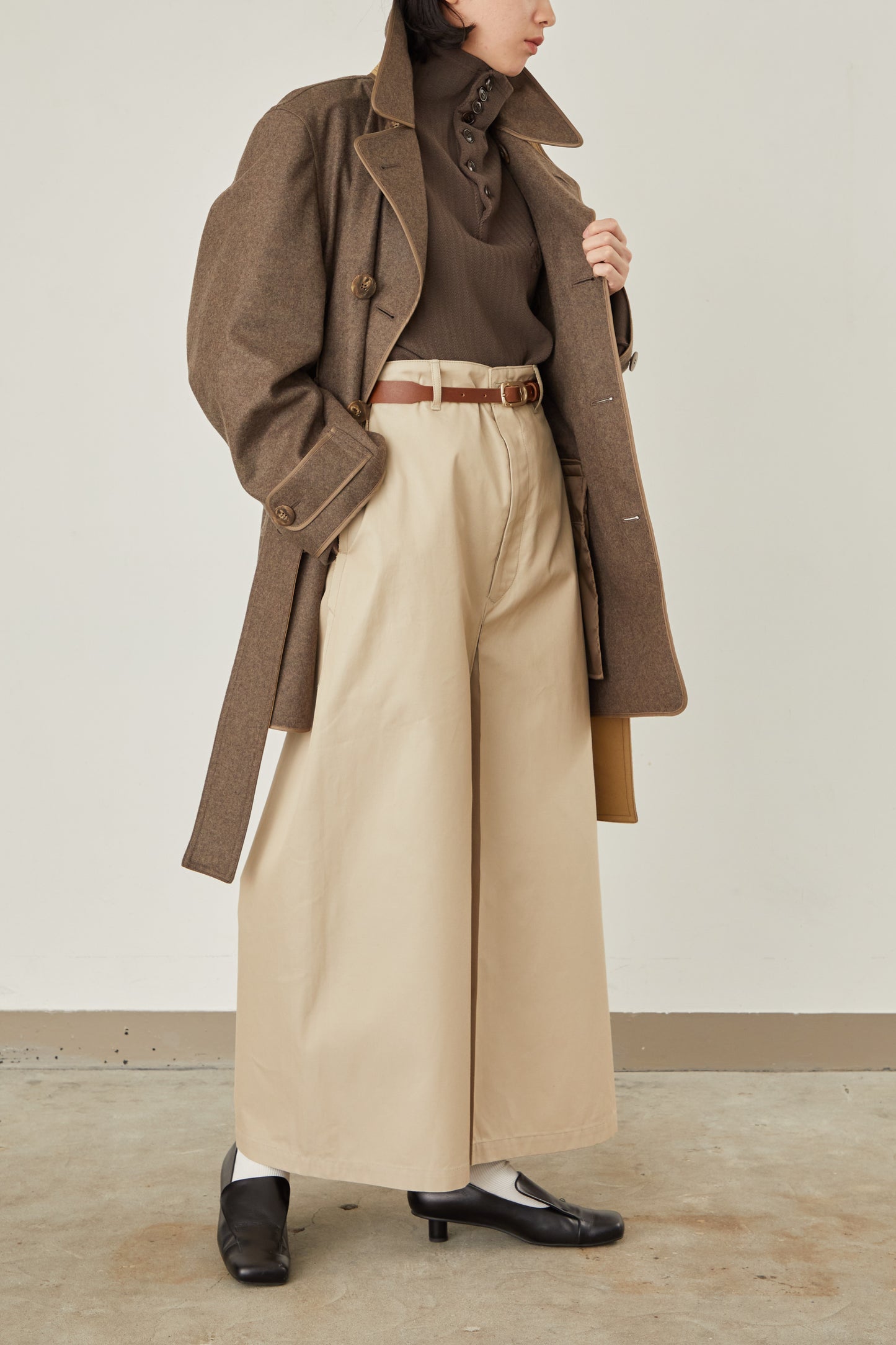 i'm here : with PIPING : LIGHT MELTON MACKINAW COAT
