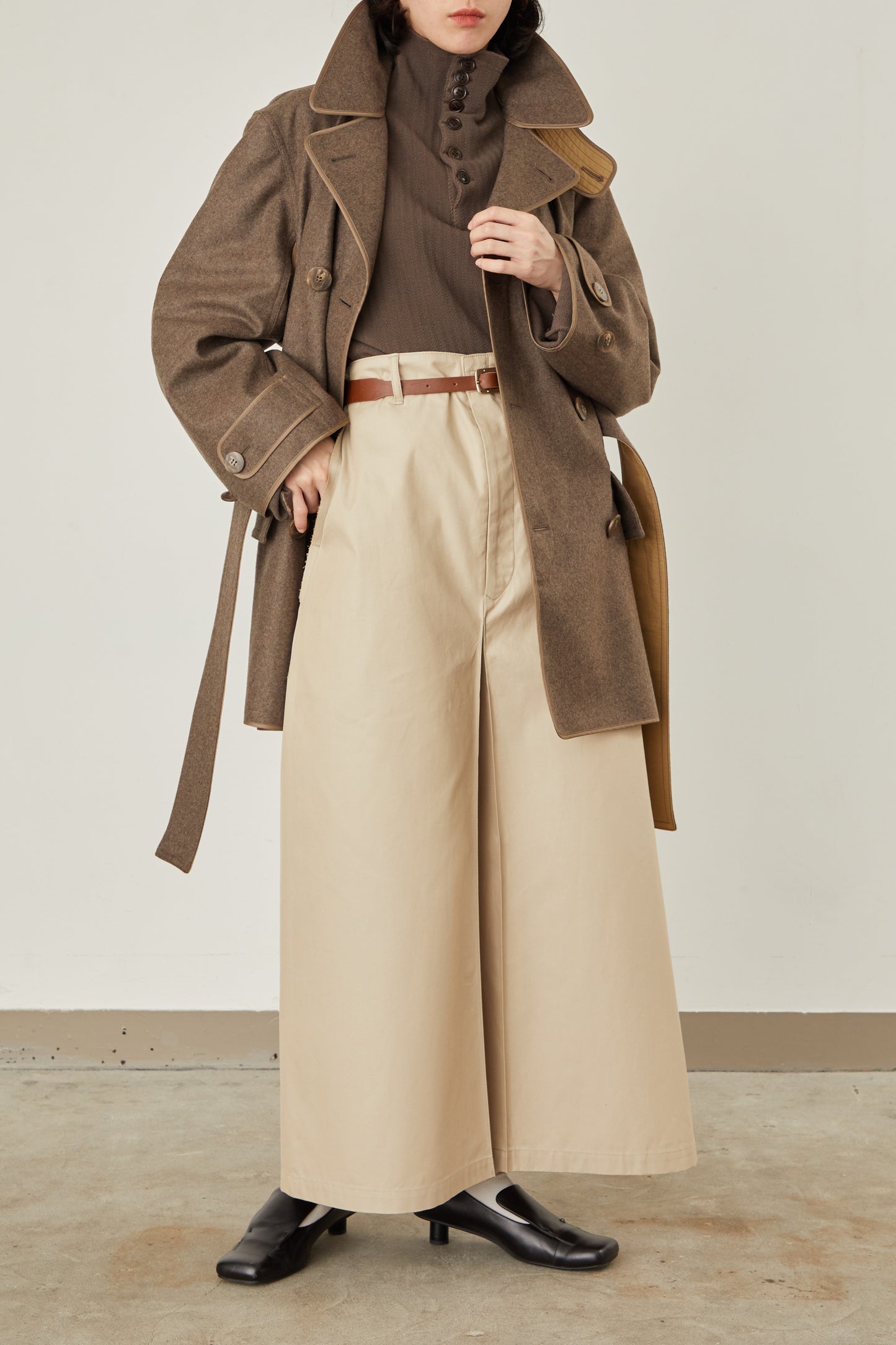 i'm here : with PIPING : LIGHT MELTON MACKINAW COAT
