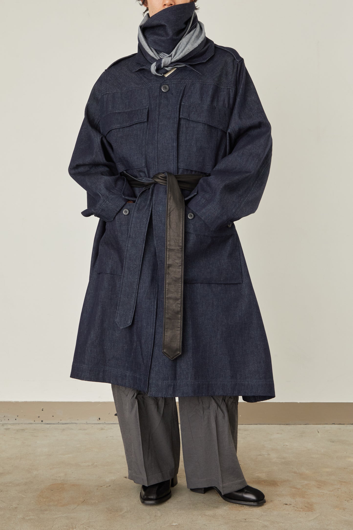 i'm here : HAOLI MILITARY "DENIM" COAT :