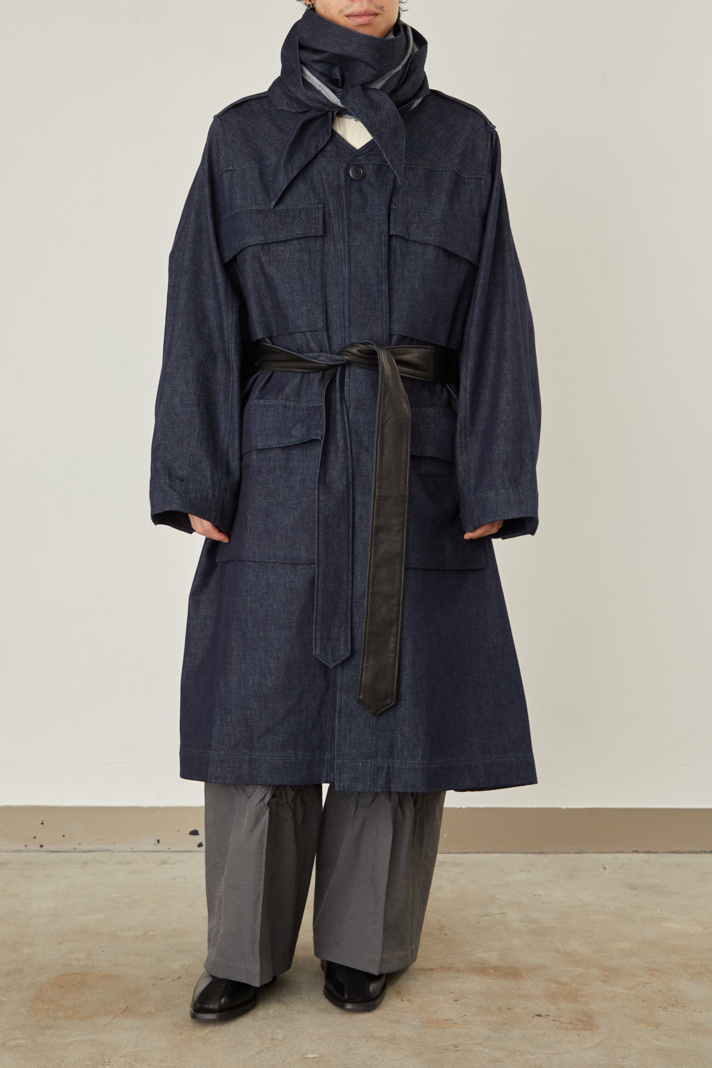 i'm here : HAOLI MILITARY "DENIM" COAT :