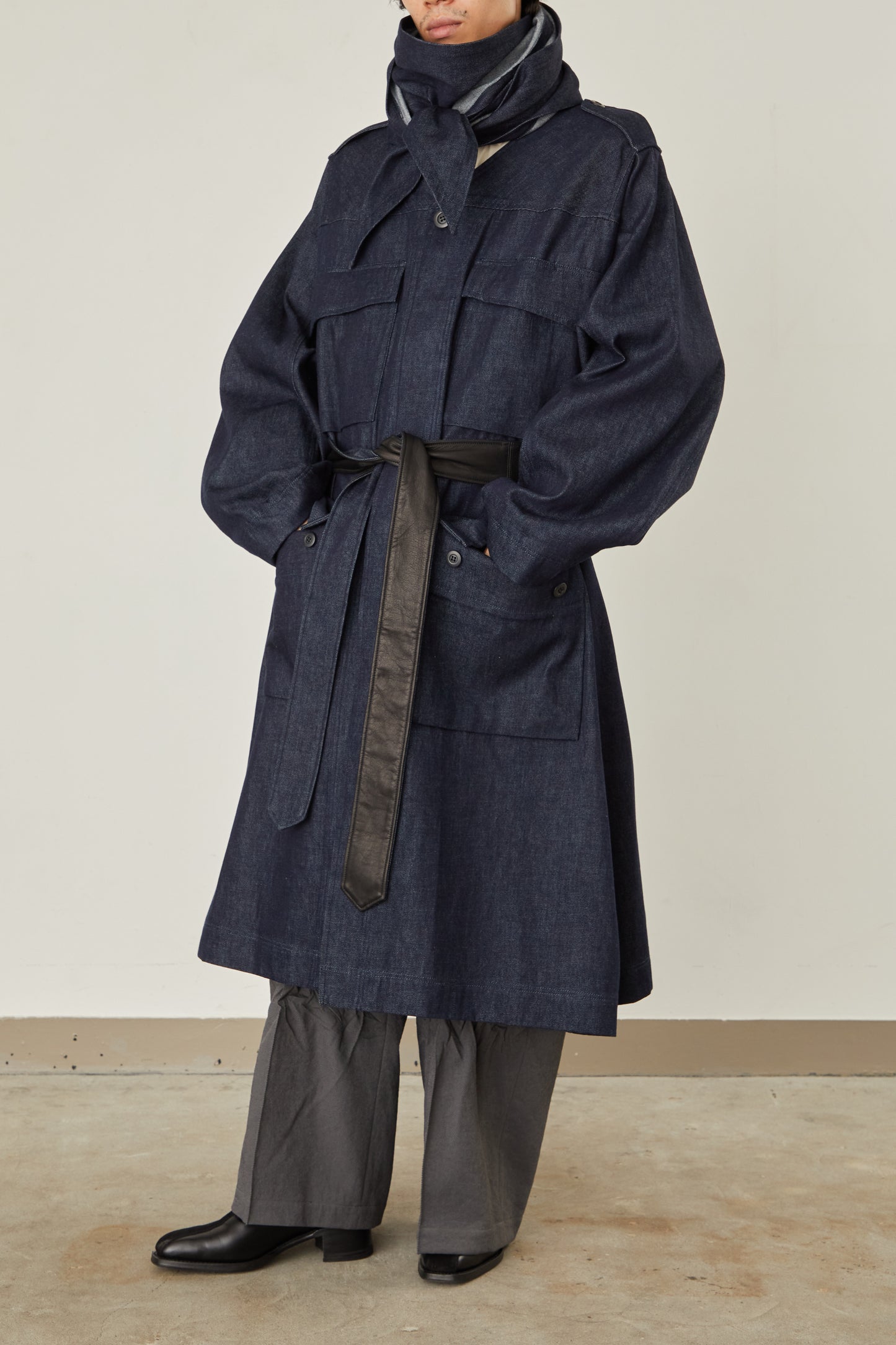 i'm here : HAOLI MILITARY "DENIM" COAT :