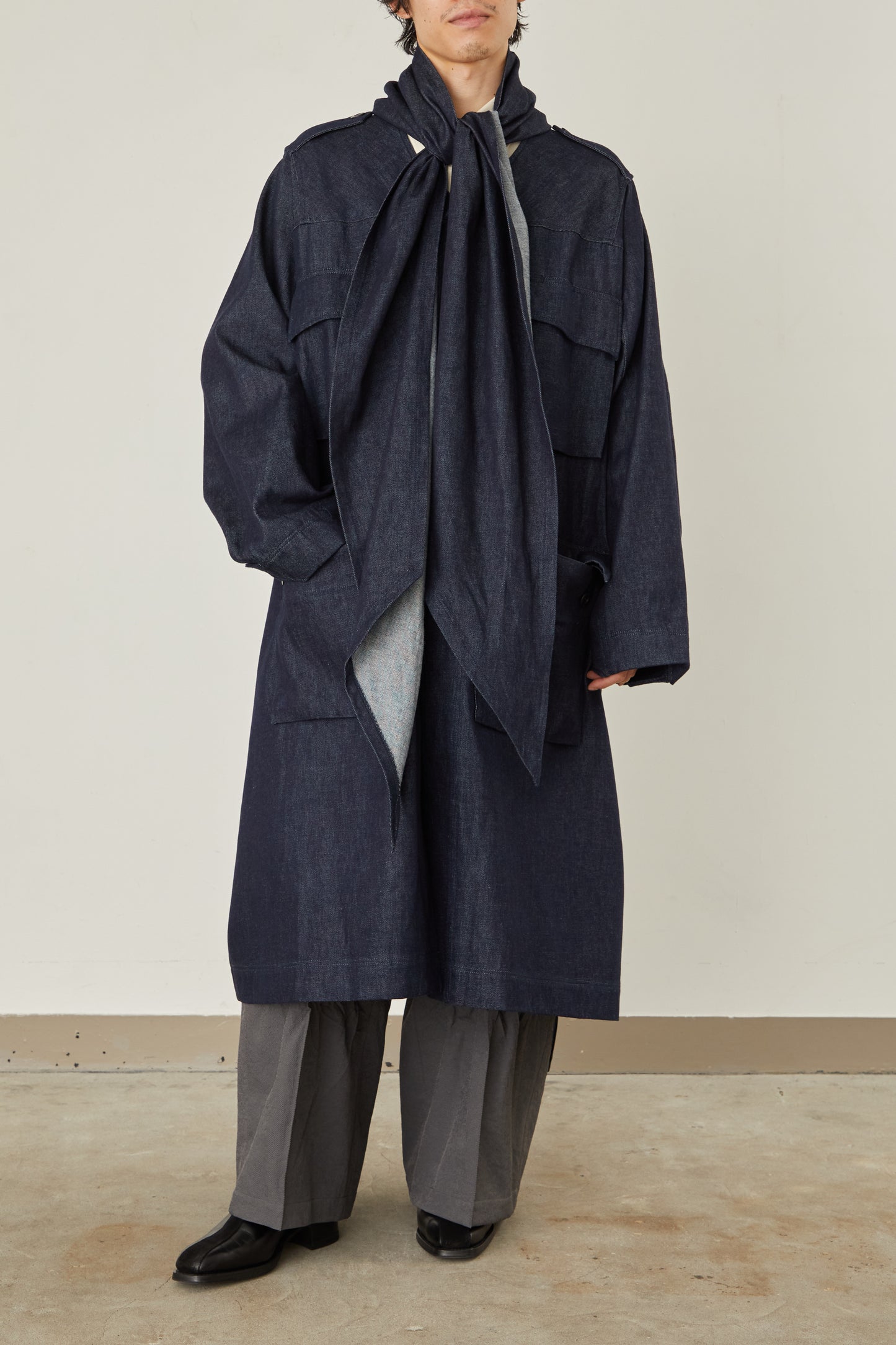i'm here : HAOLI MILITARY "DENIM" COAT :