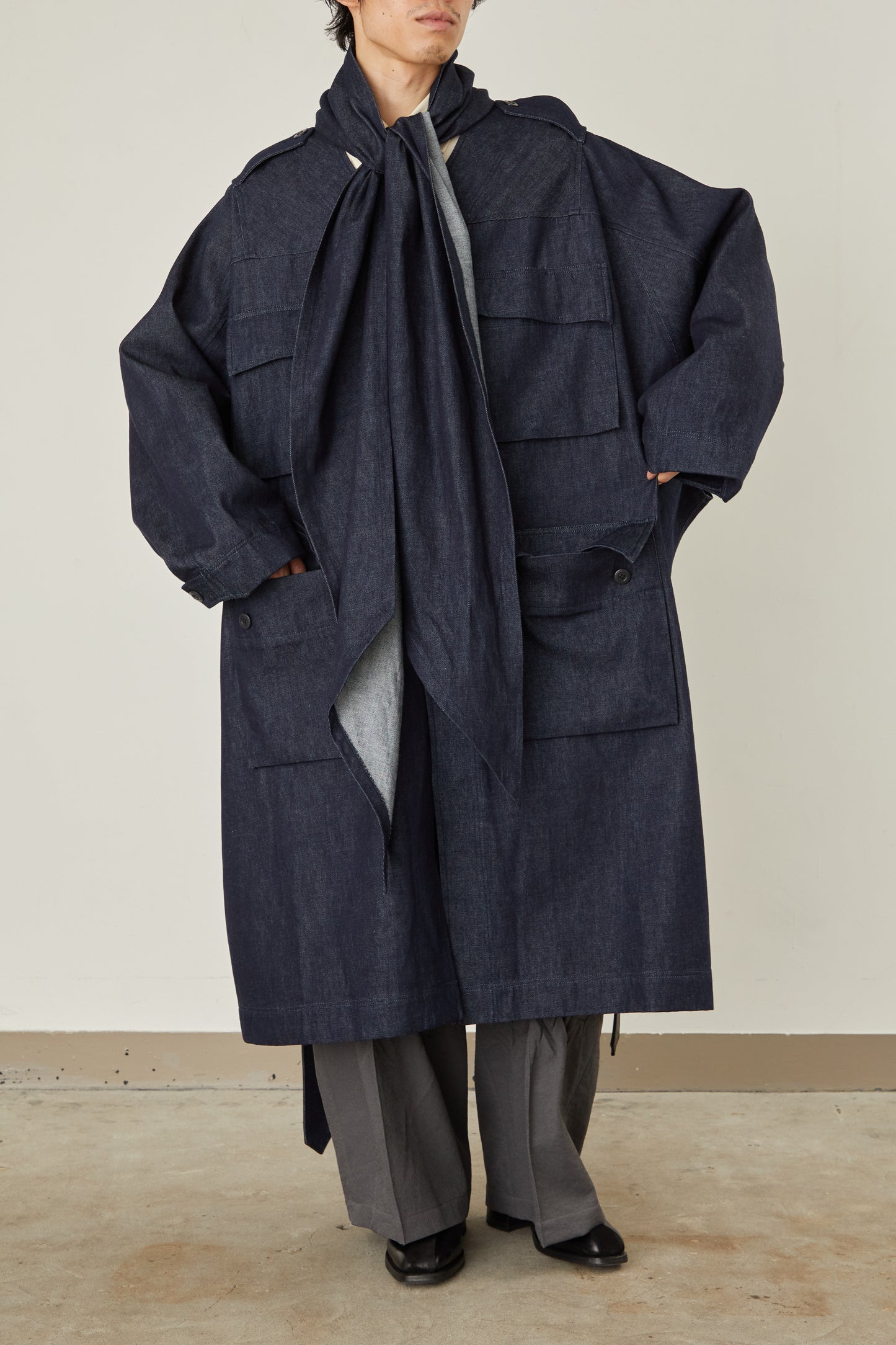 i'm here : HAOLI MILITARY "DENIM" COAT :