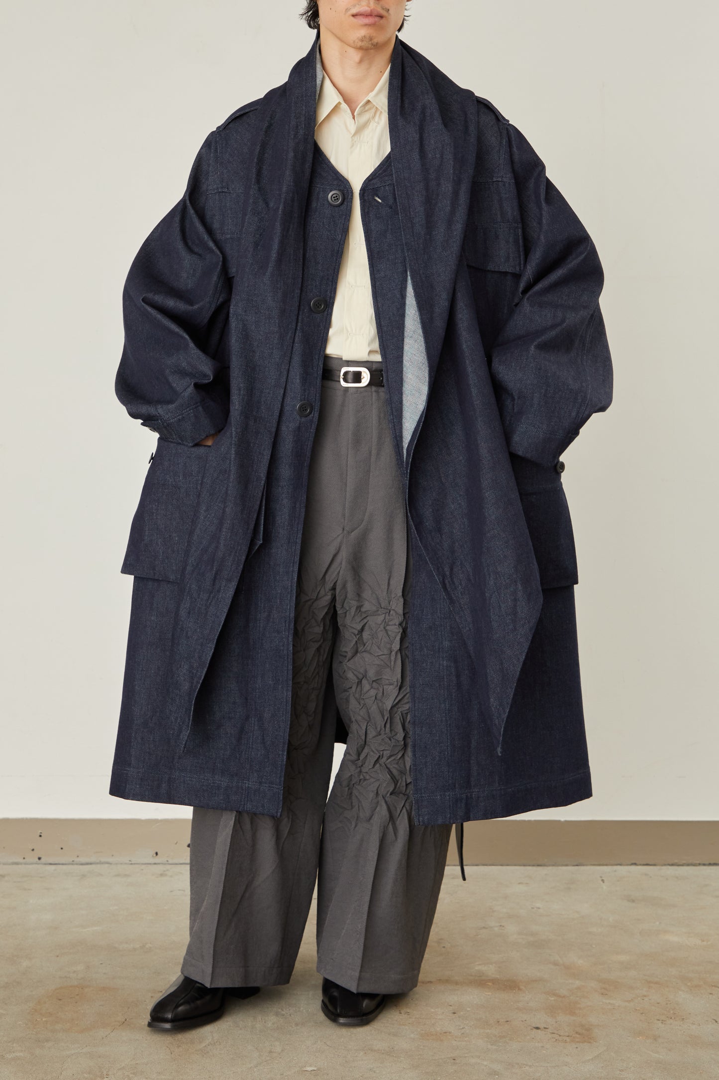 i'm here : HAOLI MILITARY "DENIM" COAT :