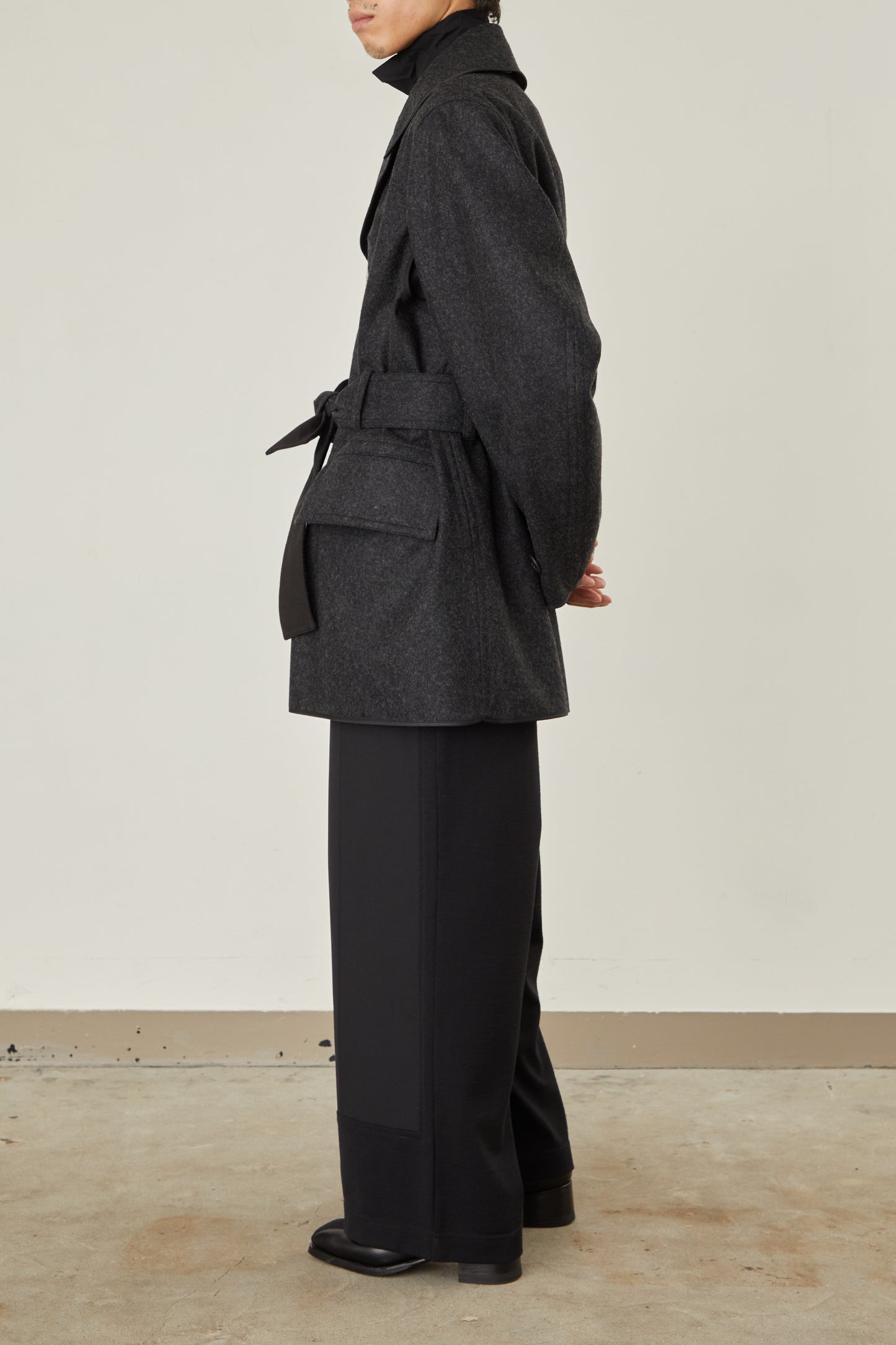 i'm here : with PIPING : LIGHT MELTON MACKINAW COAT