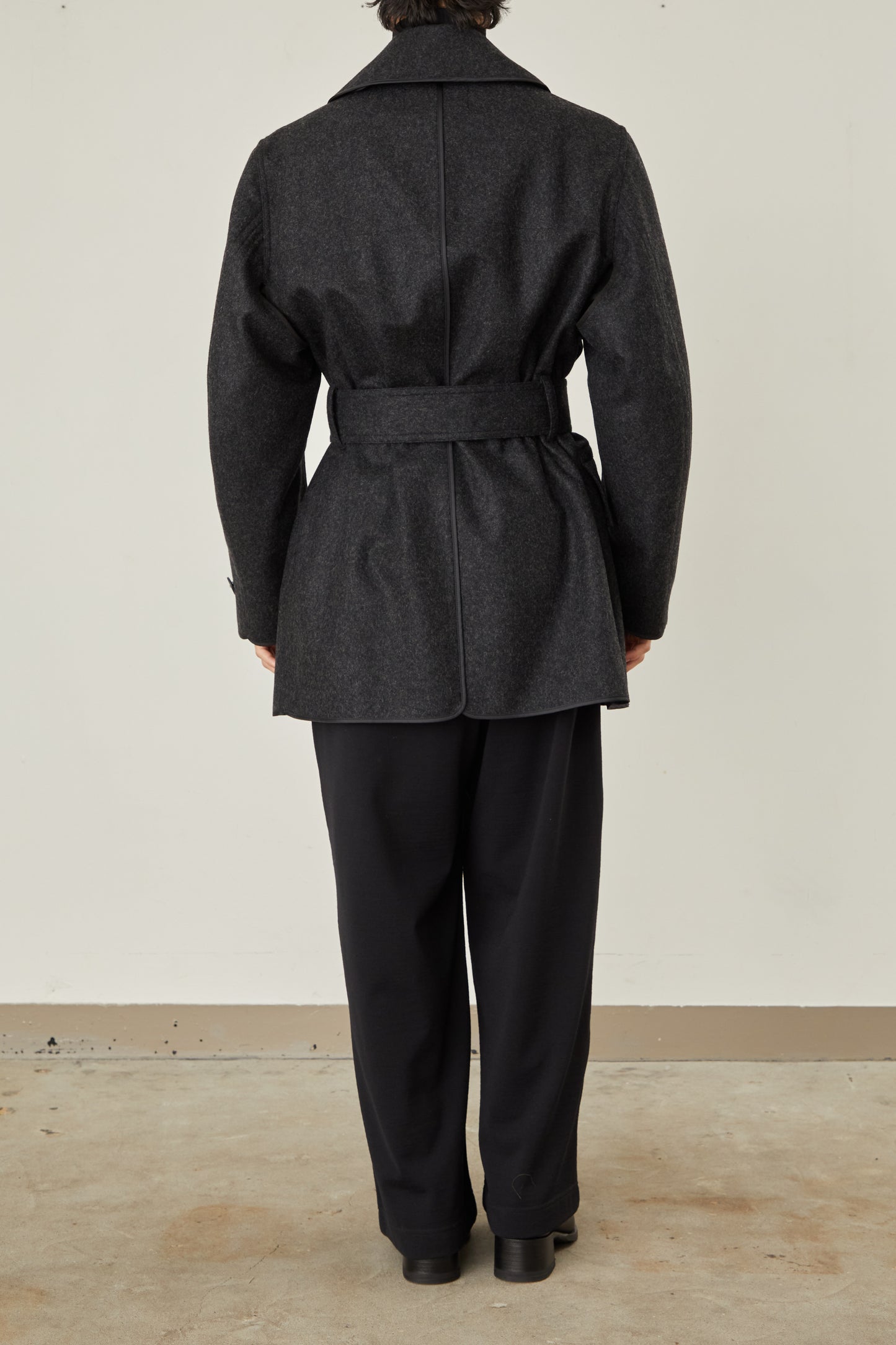 i'm here : with PIPING : LIGHT MELTON MACKINAW COAT