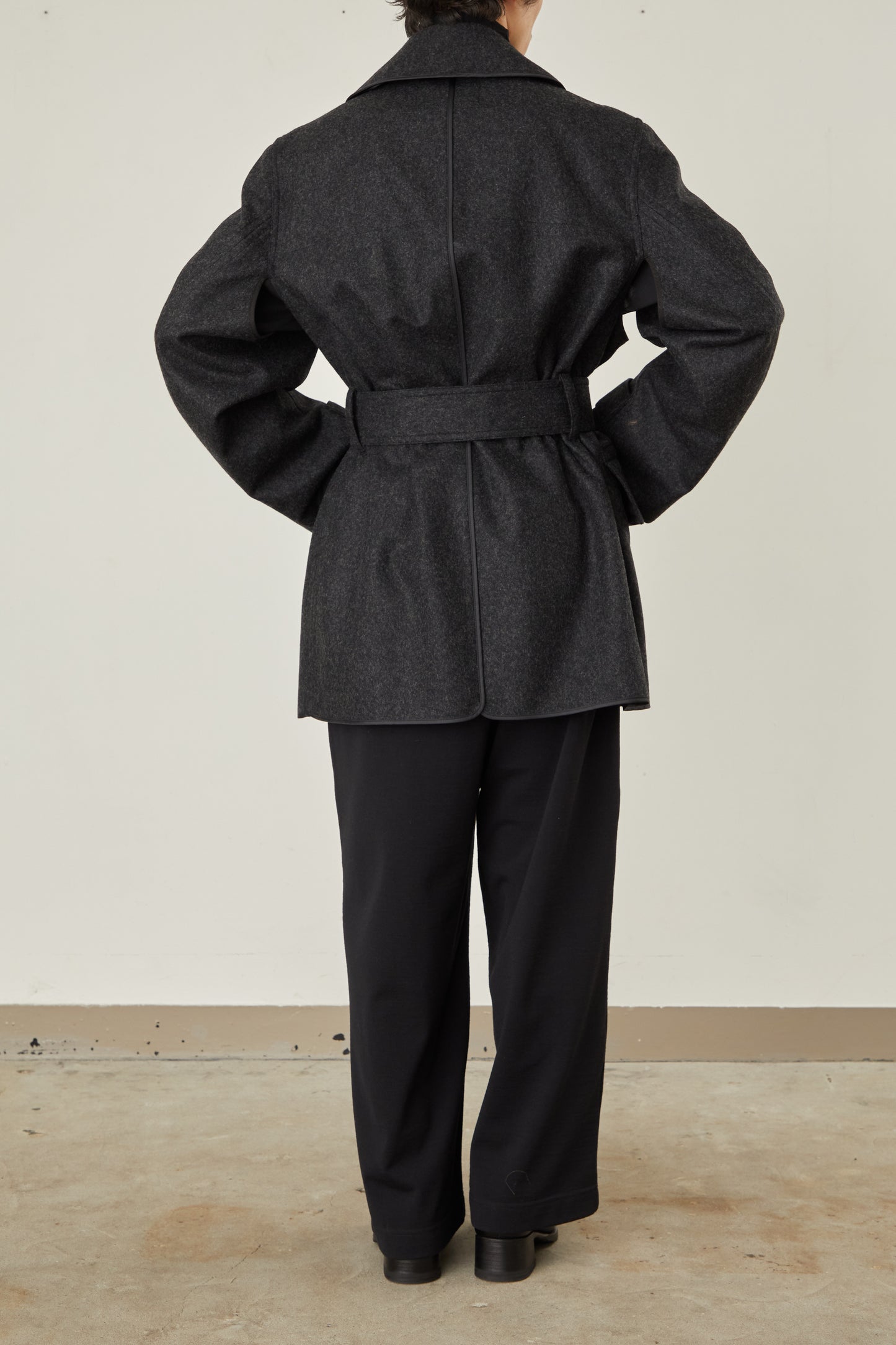 i'm here : with PIPING : LIGHT MELTON MACKINAW COAT