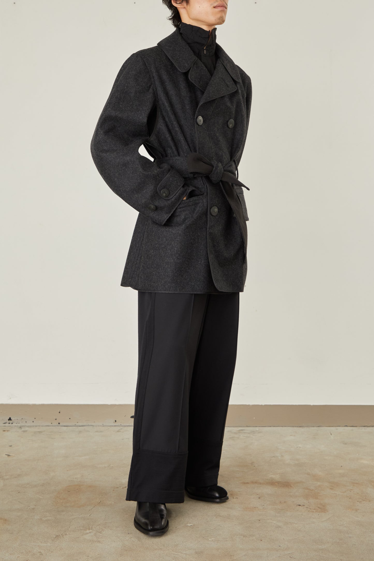 i'm here : with PIPING : LIGHT MELTON MACKINAW COAT