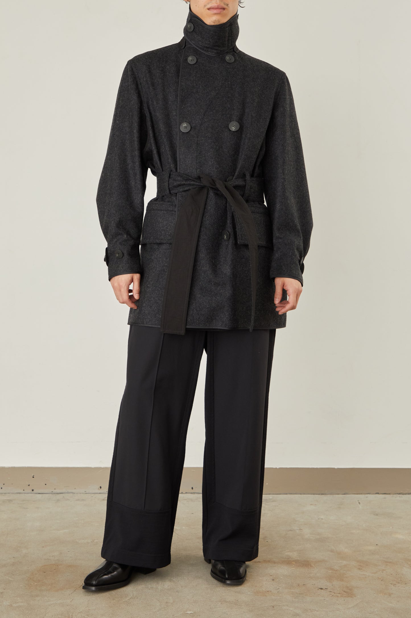 i'm here : with PIPING : LIGHT MELTON MACKINAW COAT