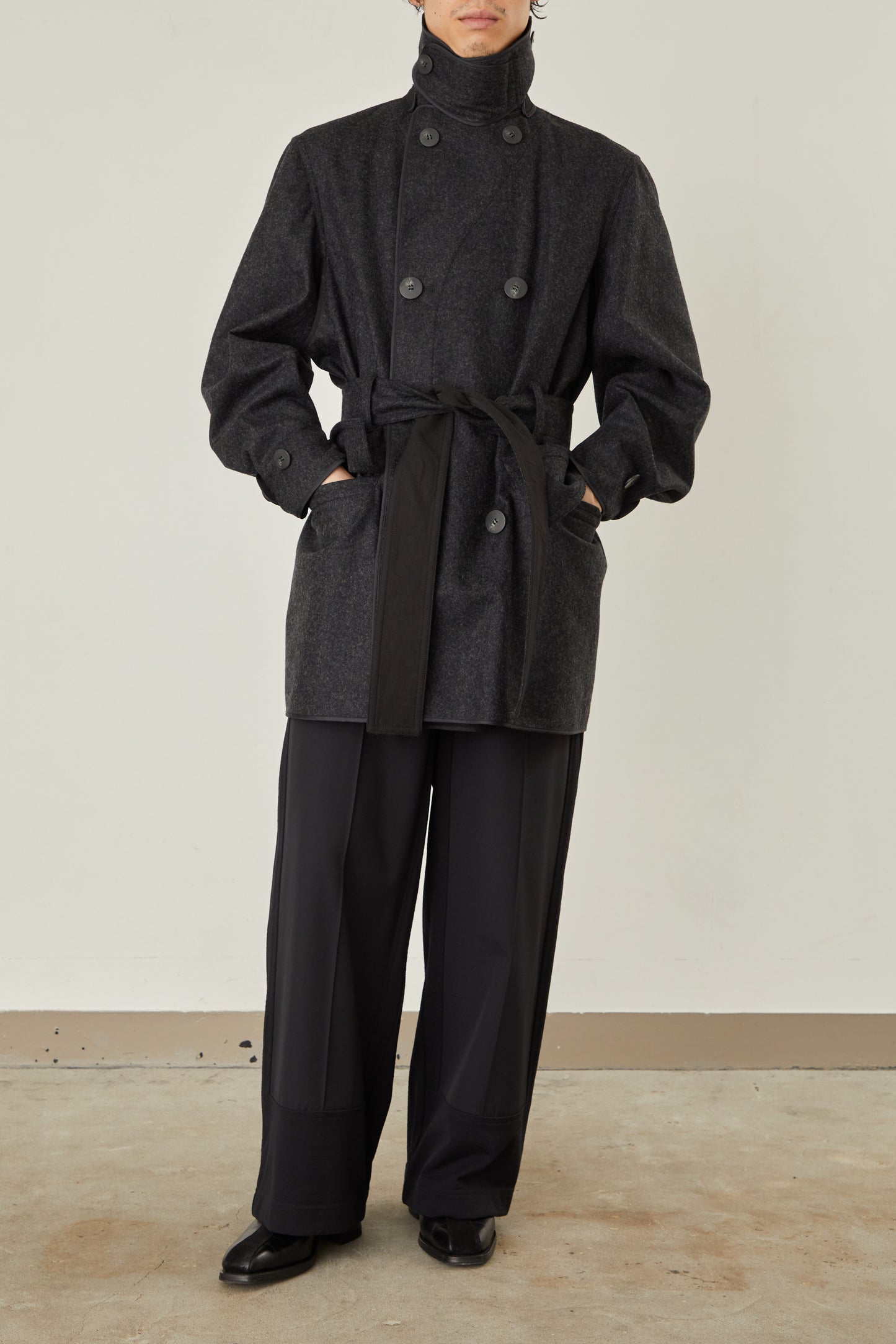 i'm here : with PIPING : LIGHT MELTON MACKINAW COAT