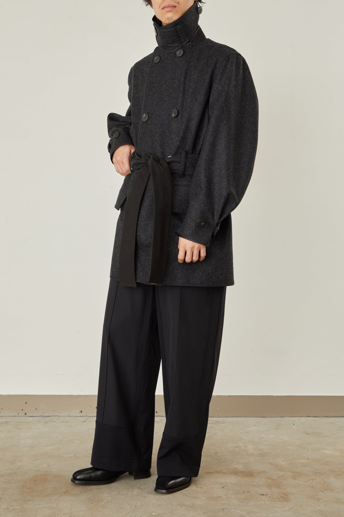 i'm here : with PIPING : LIGHT MELTON MACKINAW COAT