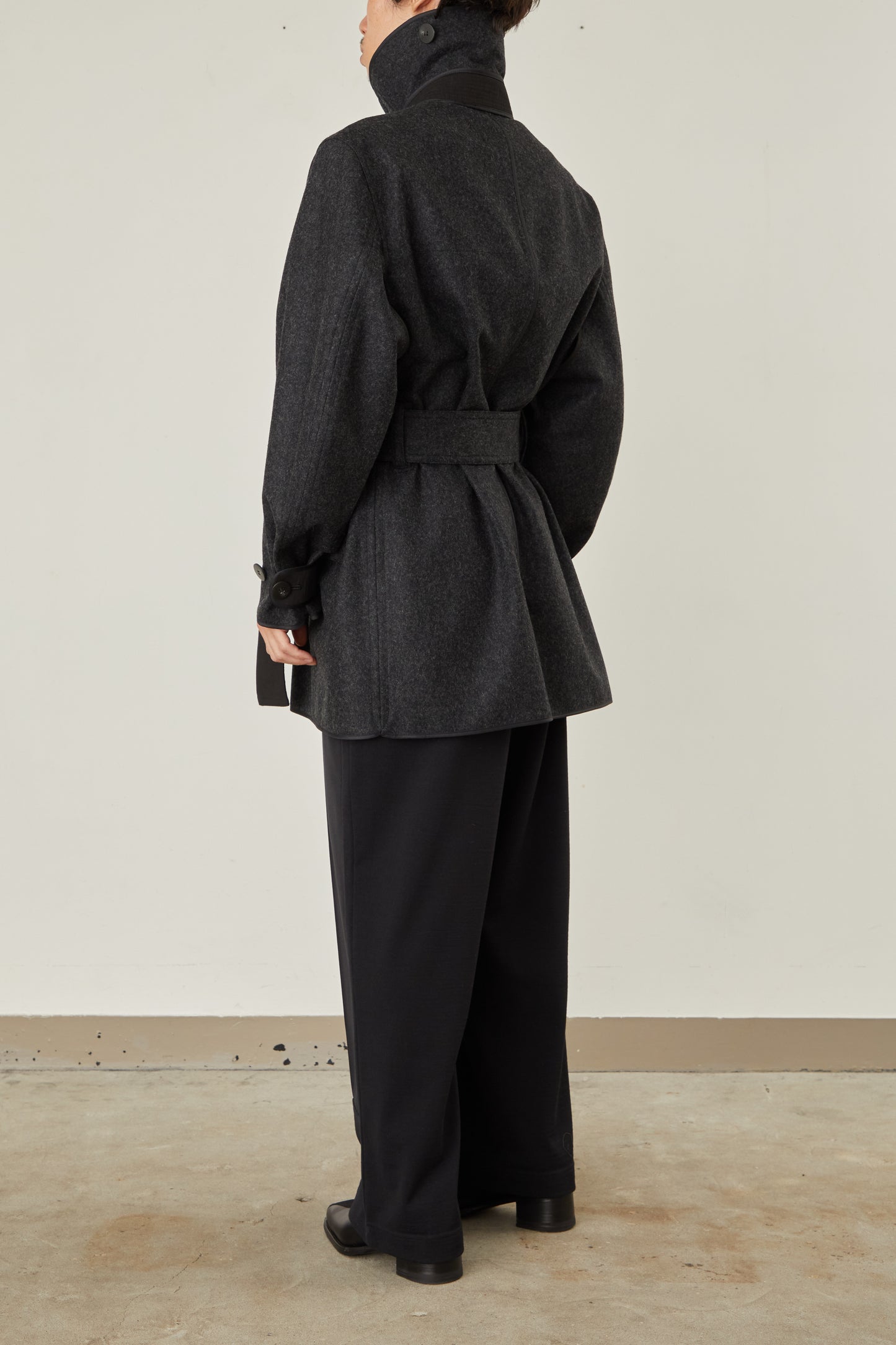 i'm here : with PIPING : LIGHT MELTON MACKINAW COAT