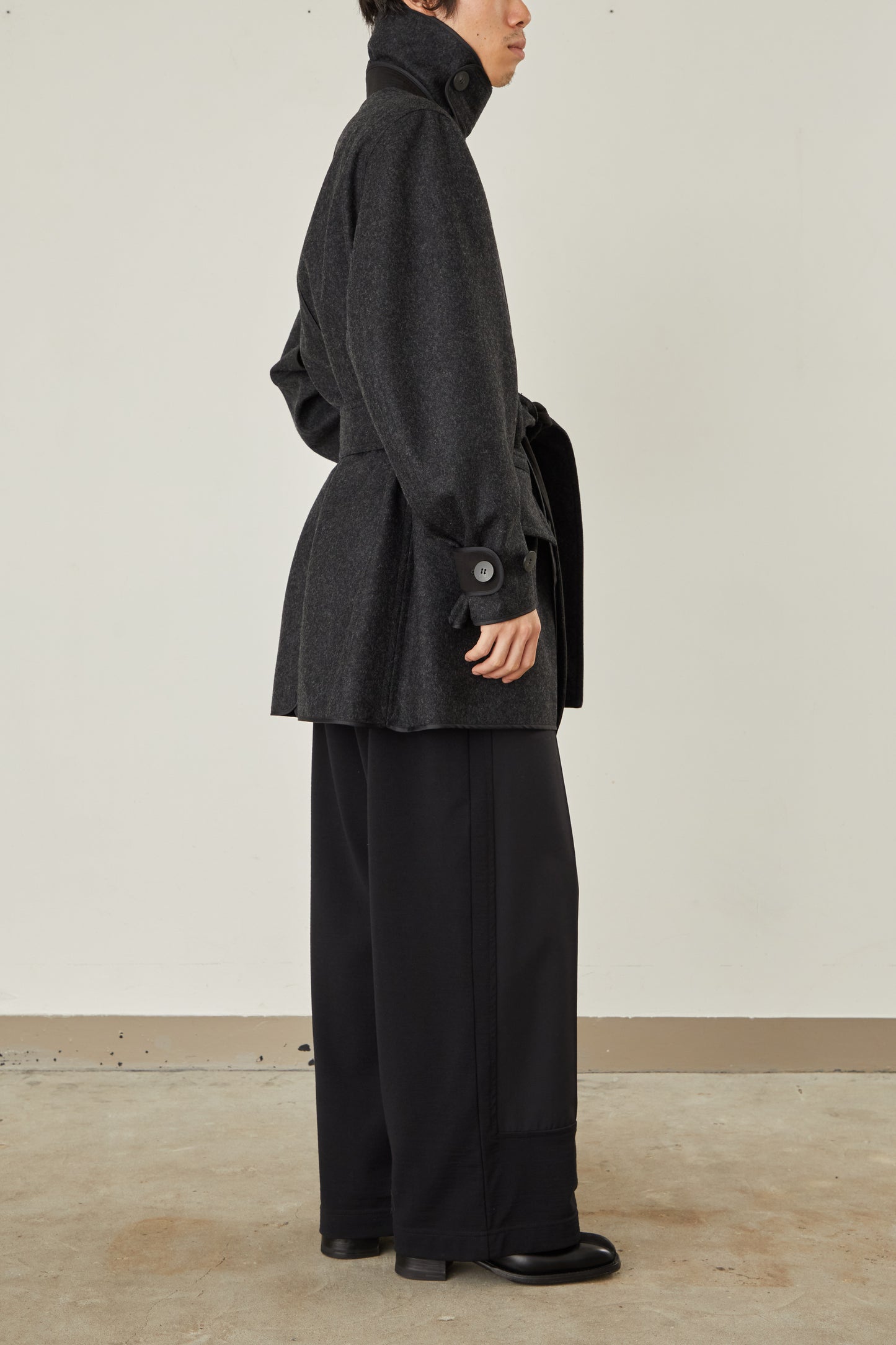 i'm here : with PIPING : LIGHT MELTON MACKINAW COAT