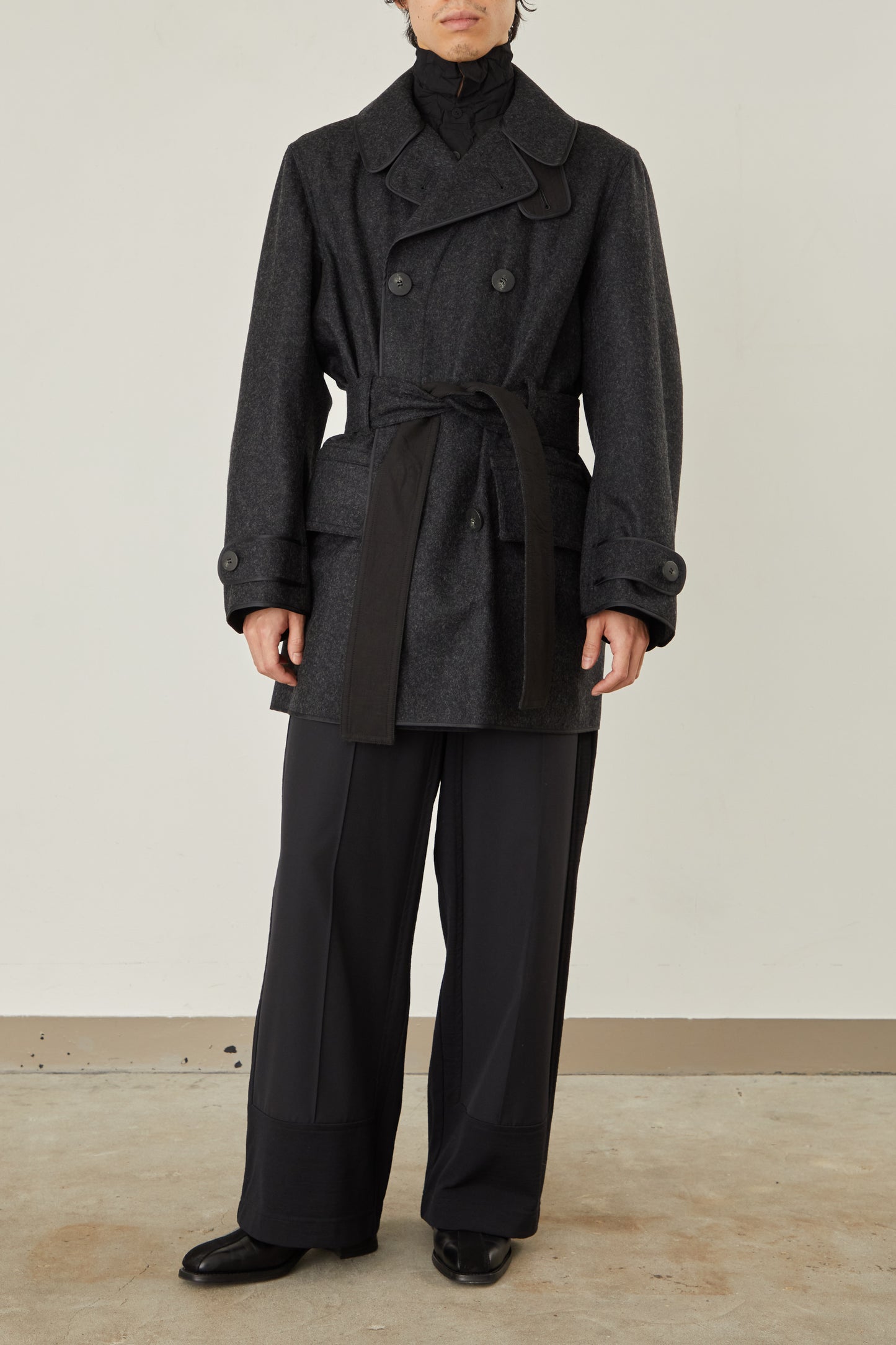 i'm here : with PIPING : LIGHT MELTON MACKINAW COAT