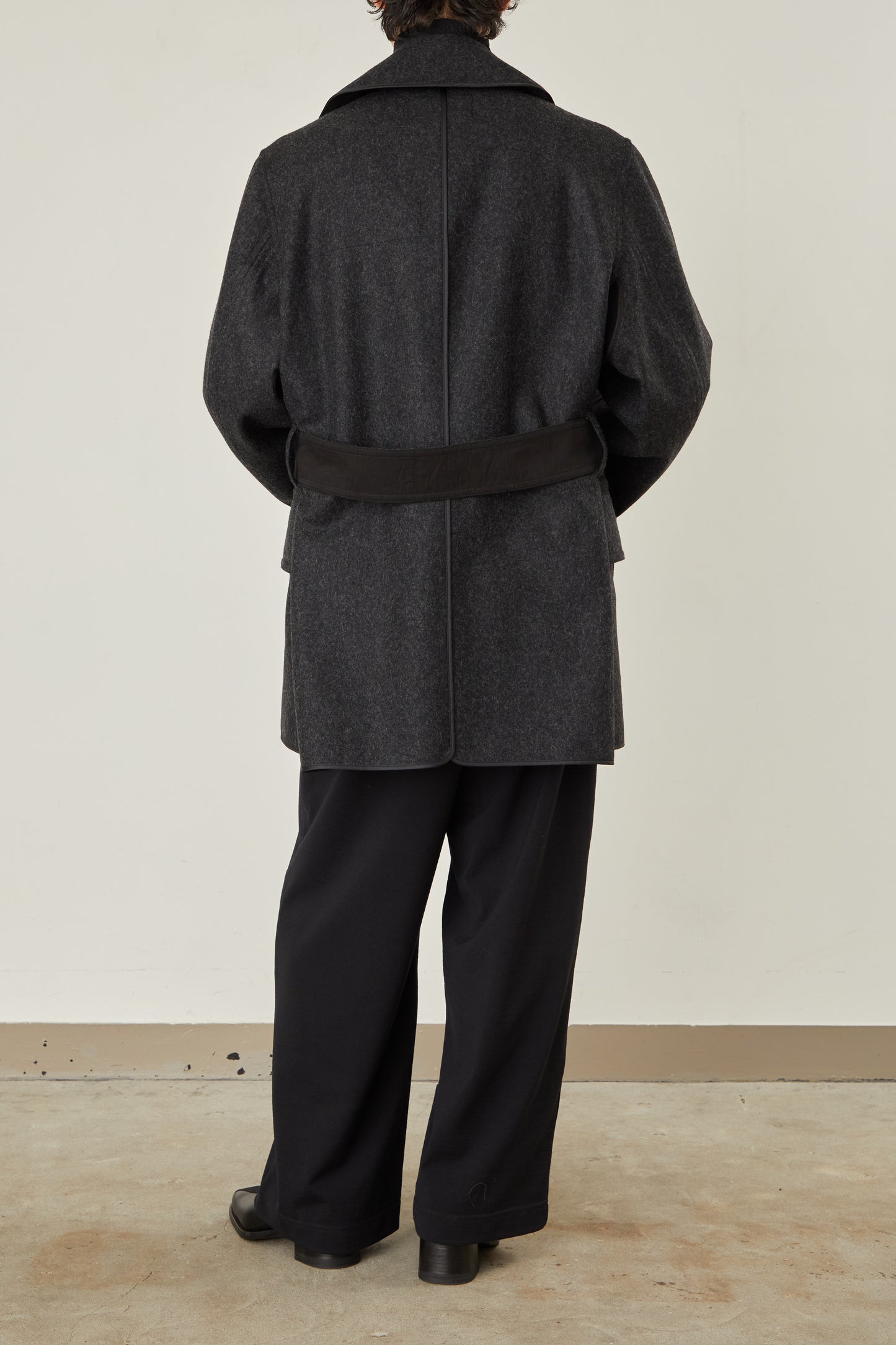 i'm here : with PIPING : LIGHT MELTON MACKINAW COAT