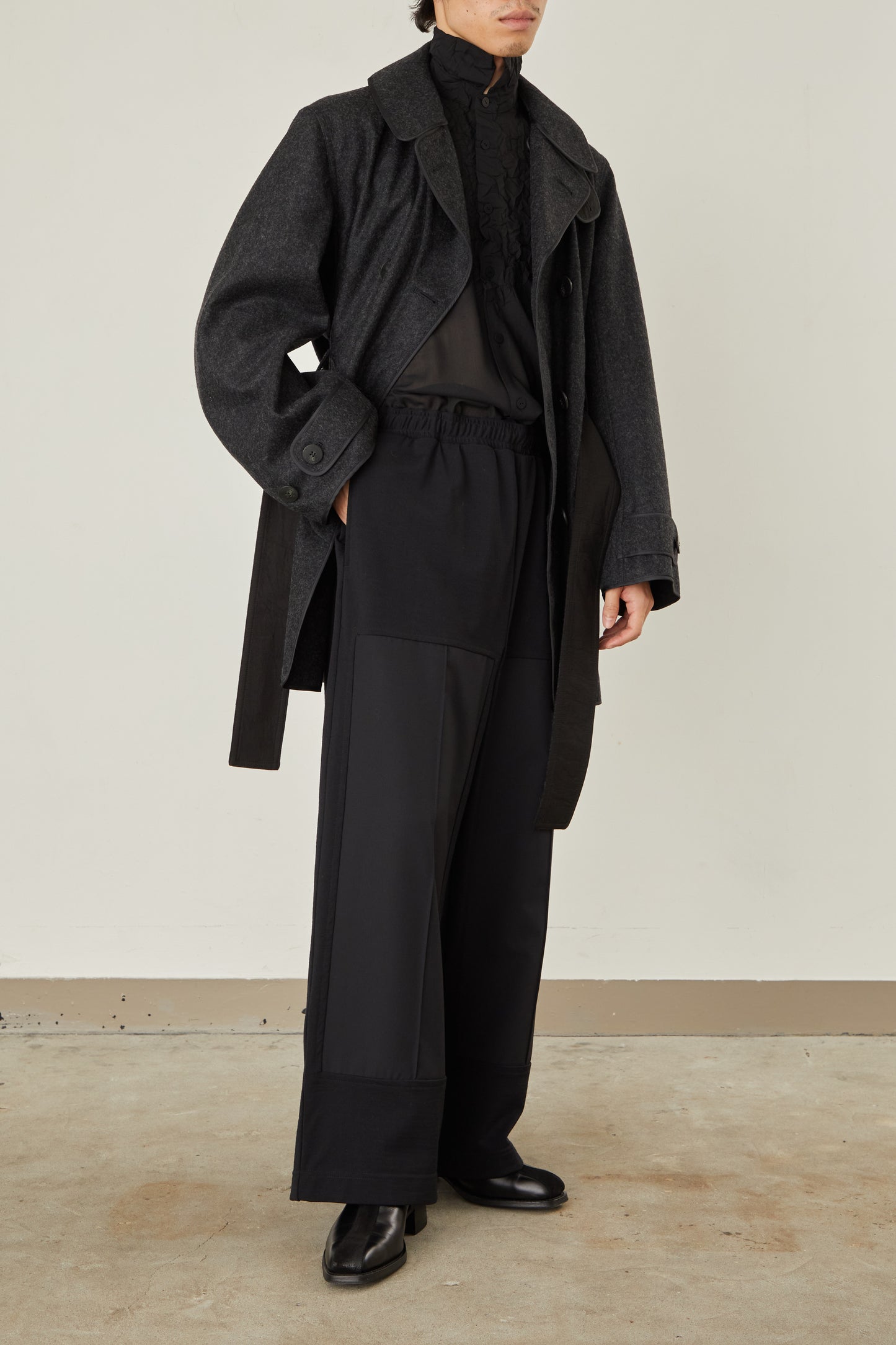i'm here : with PIPING : LIGHT MELTON MACKINAW COAT