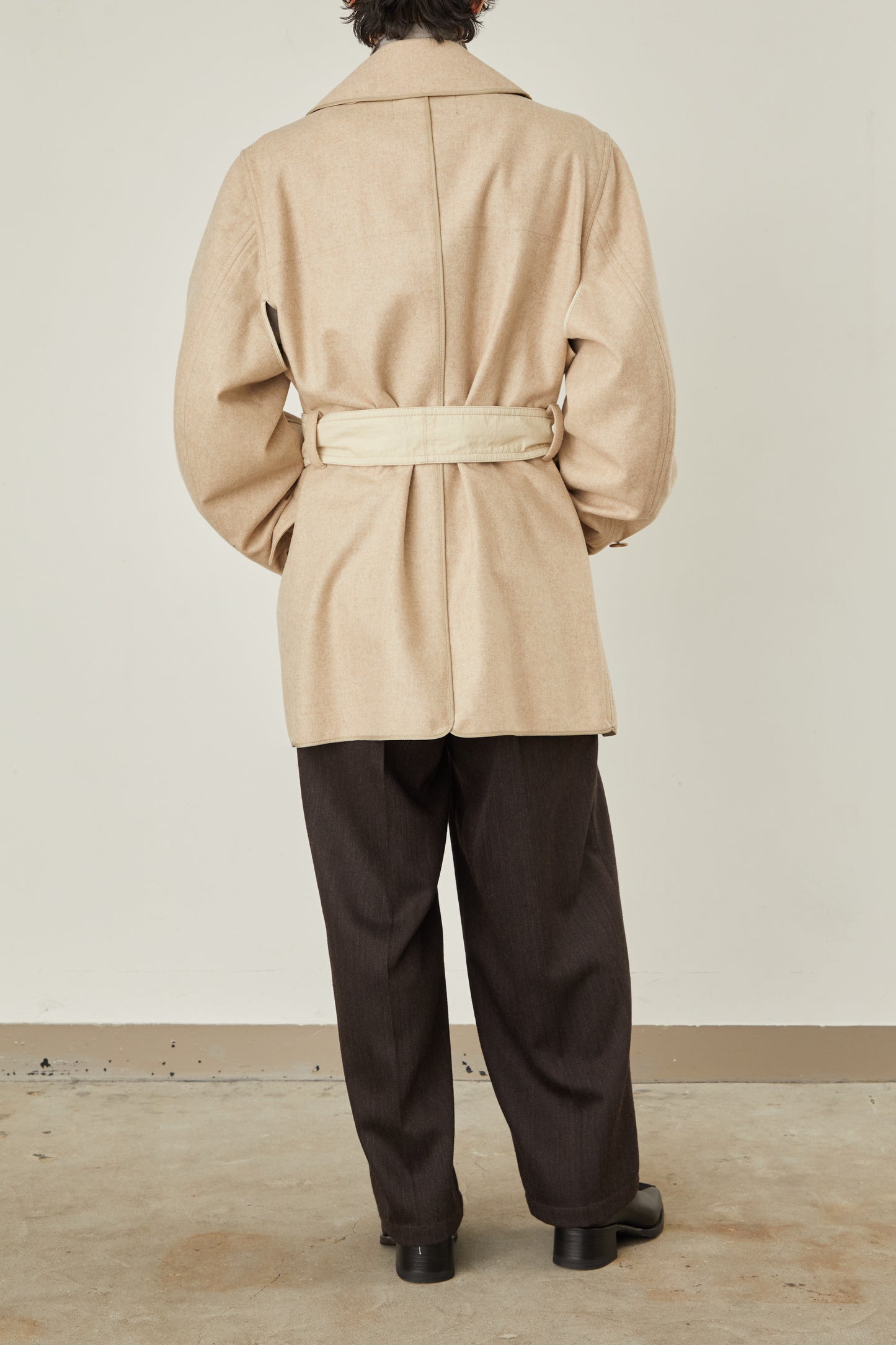i'm here : with PIPING : LIGHT MELTON MACKINAW COAT