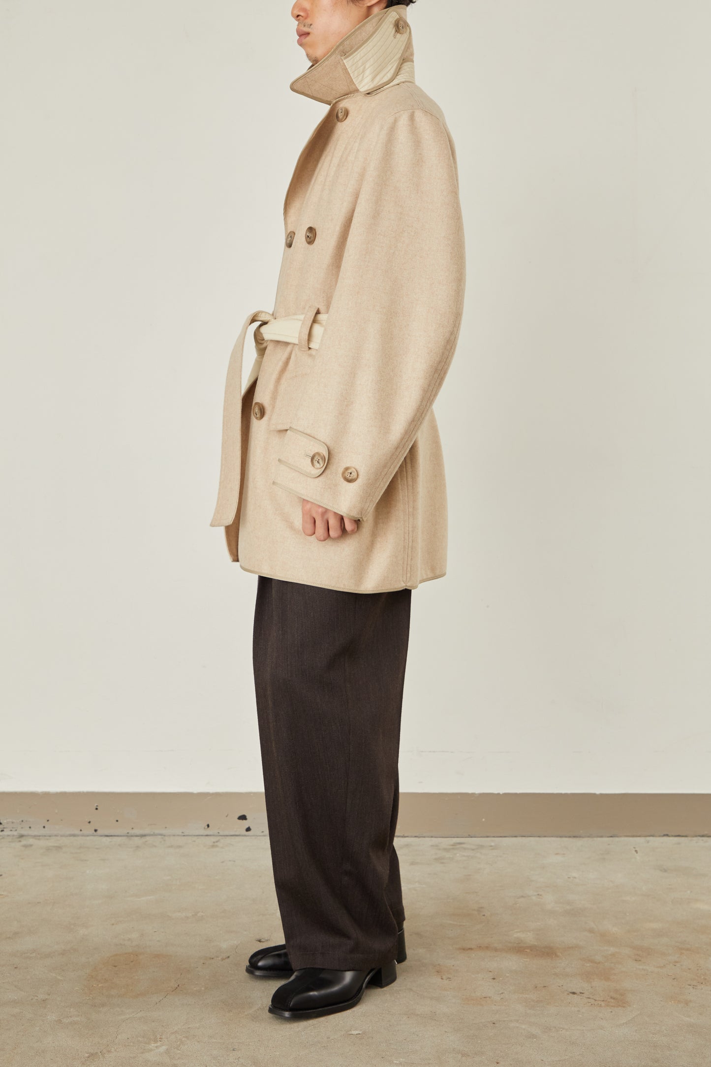 i'm here : with PIPING : LIGHT MELTON MACKINAW COAT