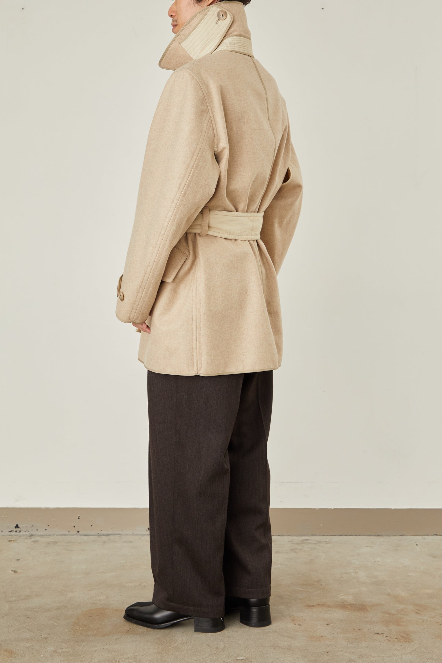 i'm here : with PIPING : LIGHT MELTON MACKINAW COAT