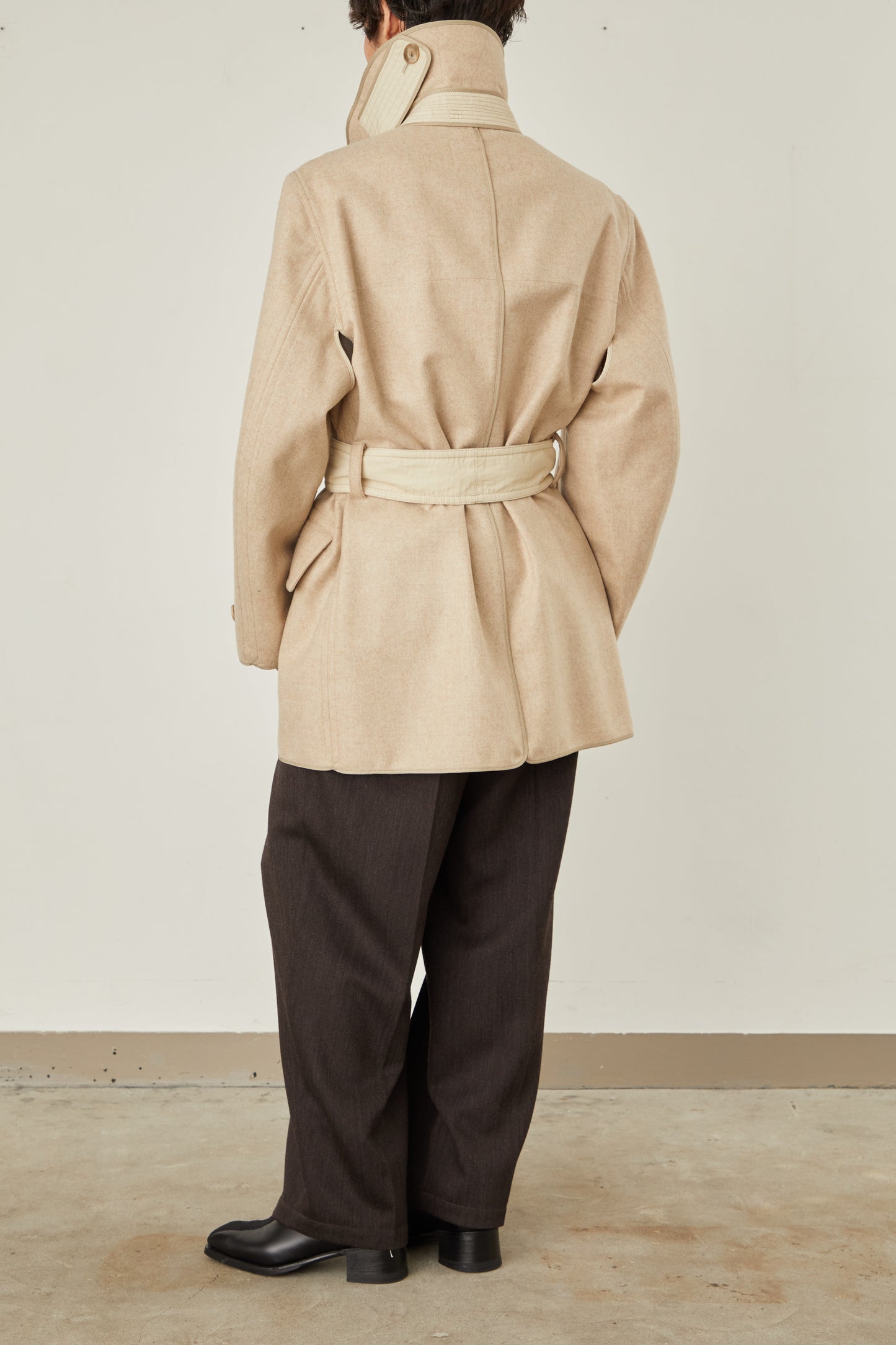 i'm here : with PIPING : LIGHT MELTON MACKINAW COAT