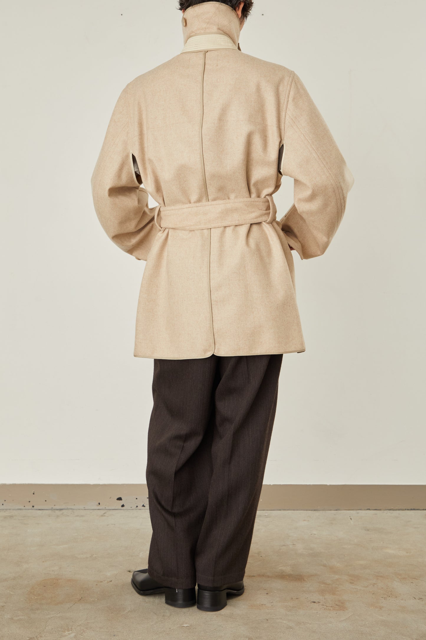 i'm here : with PIPING : LIGHT MELTON MACKINAW COAT