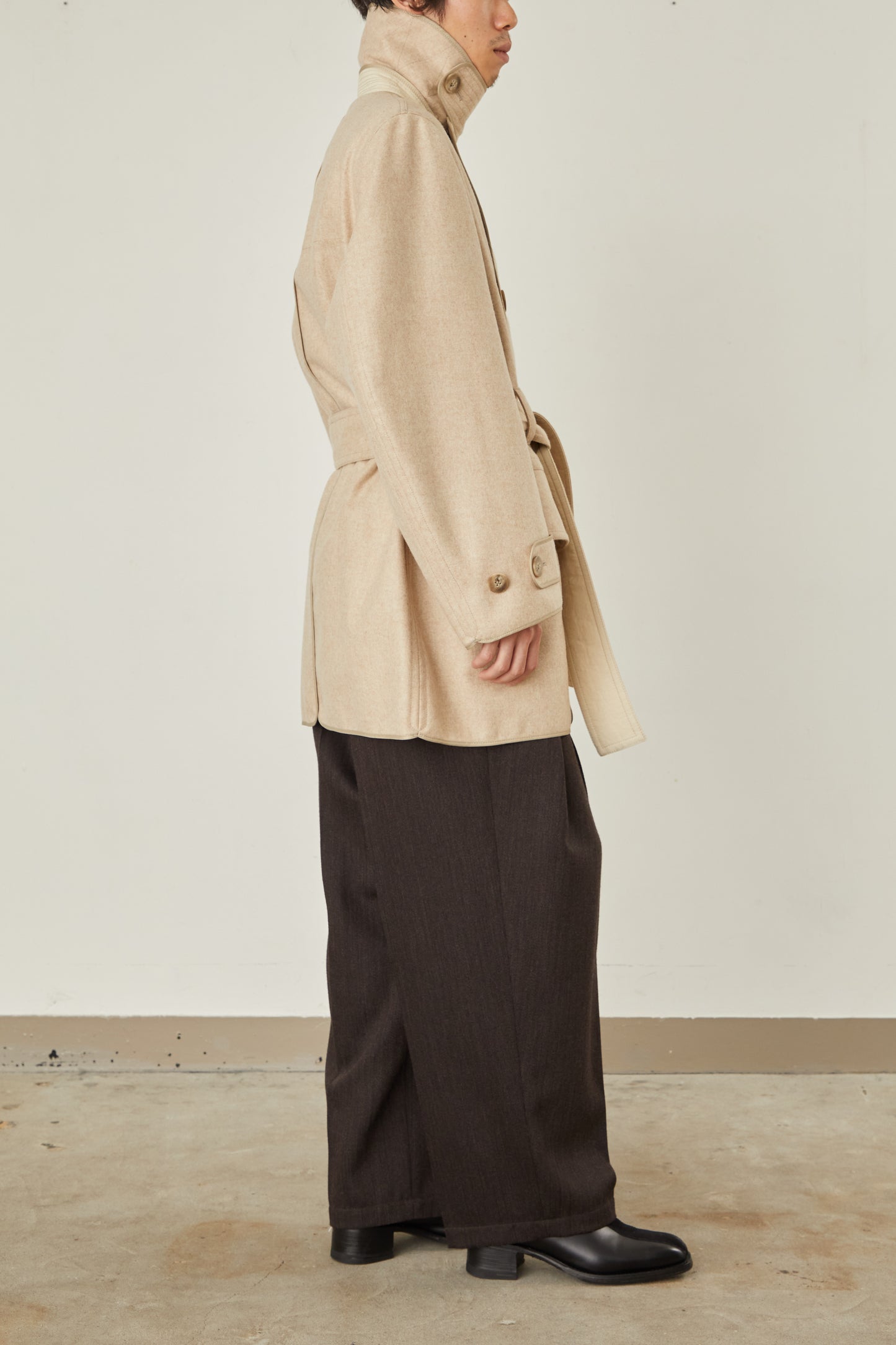 i'm here : with PIPING : LIGHT MELTON MACKINAW COAT