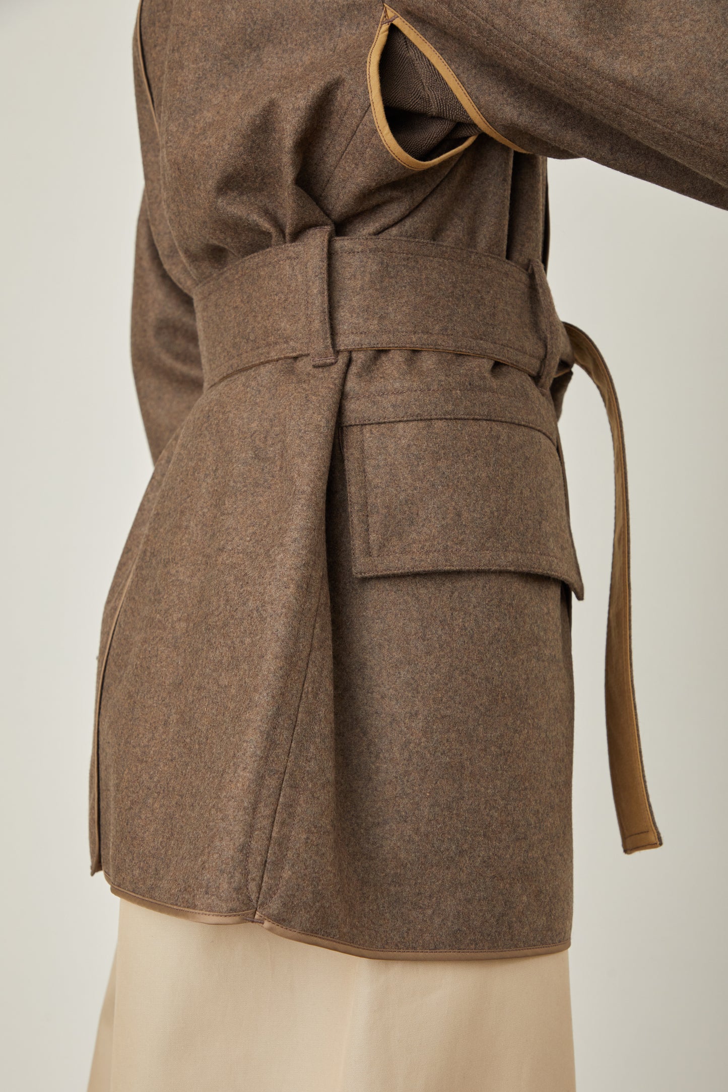 i'm here : with PIPING : LIGHT MELTON MACKINAW COAT