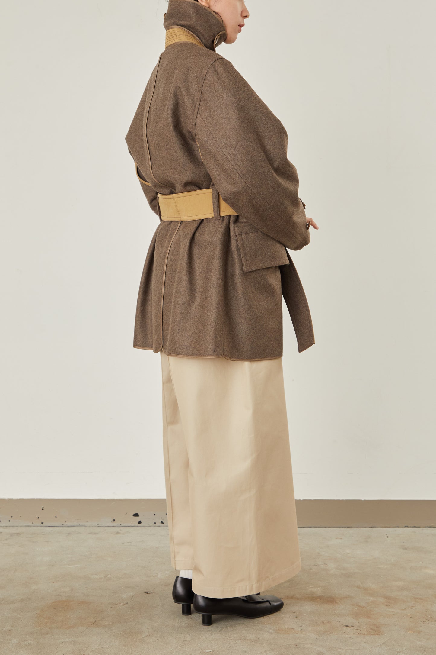 i'm here : with PIPING : LIGHT MELTON MACKINAW COAT
