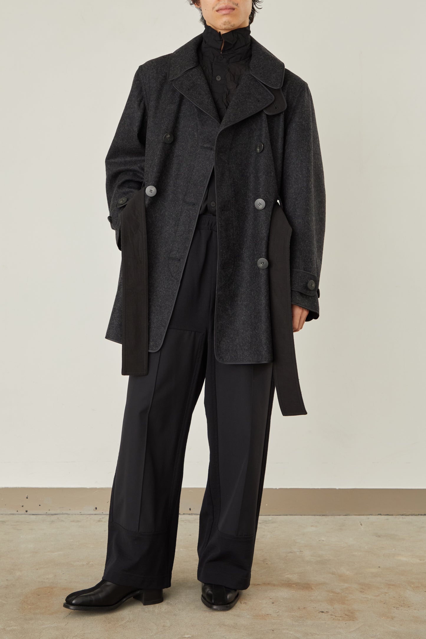 i'm here : with PIPING : LIGHT MELTON MACKINAW COAT